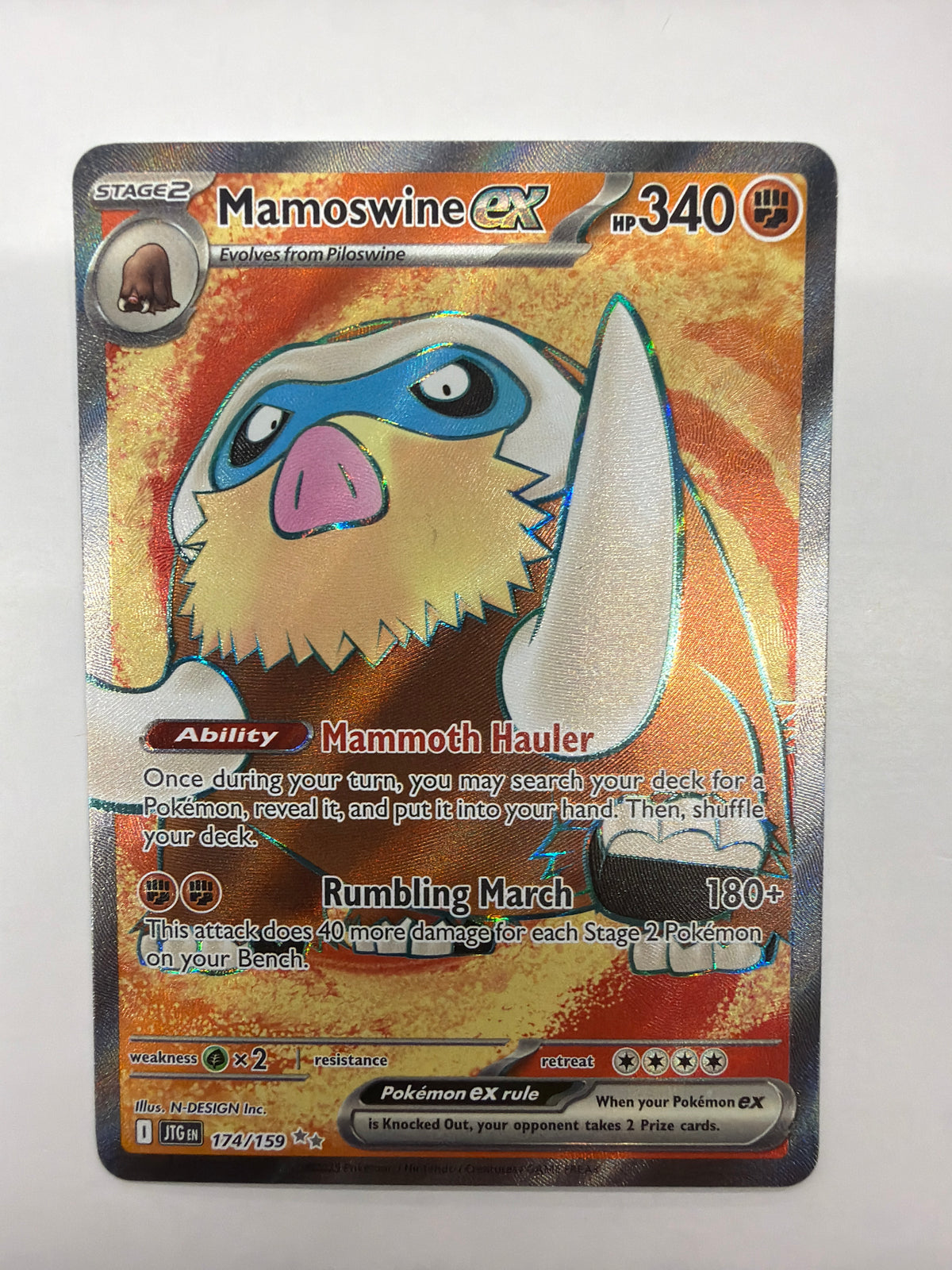 Pokémon TCG - Journey Together Mamoswine ex 174/159 NM