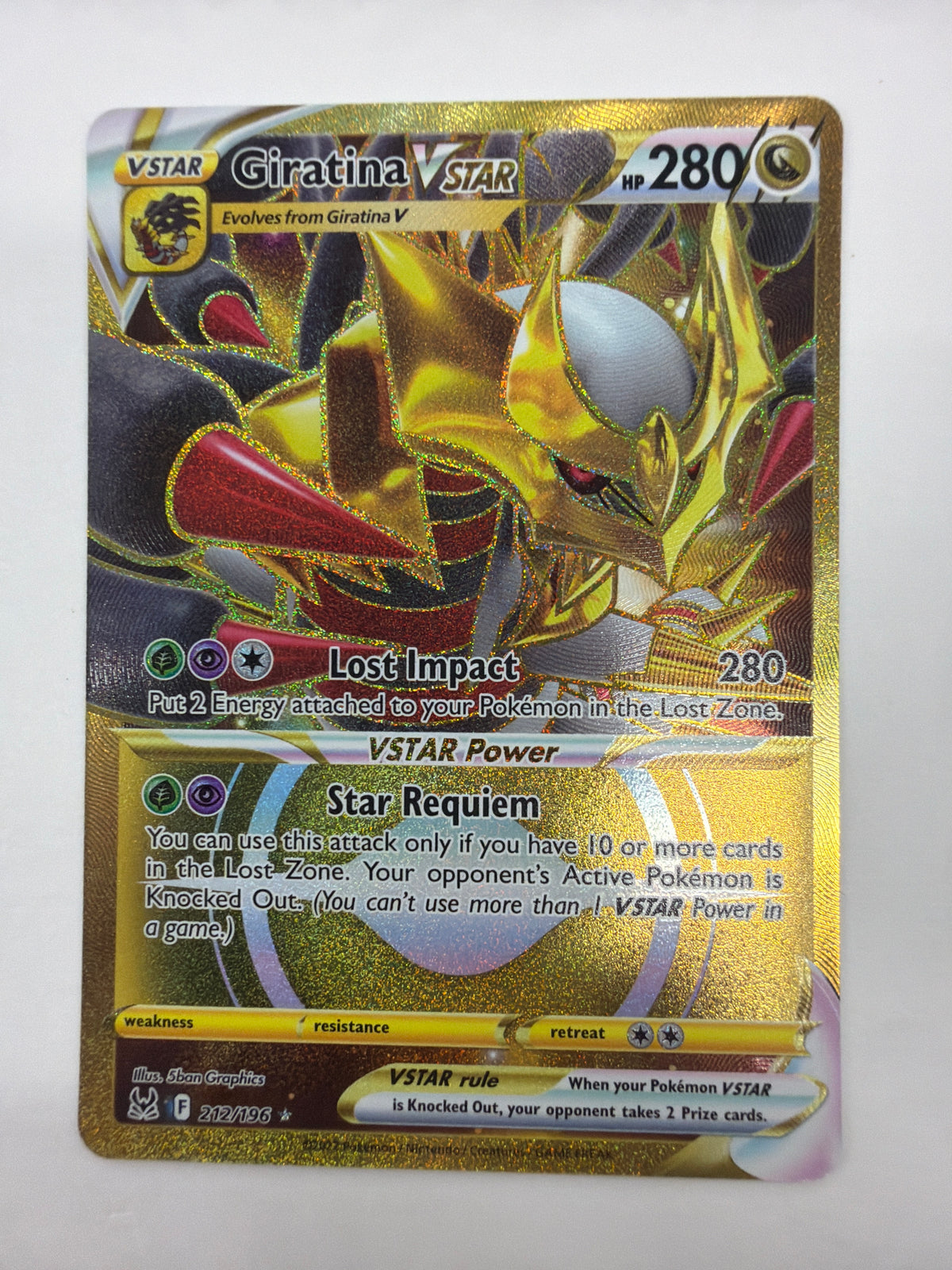 Pokémon TCG - Lost Origin Giratina VSTAR 212/196 NM