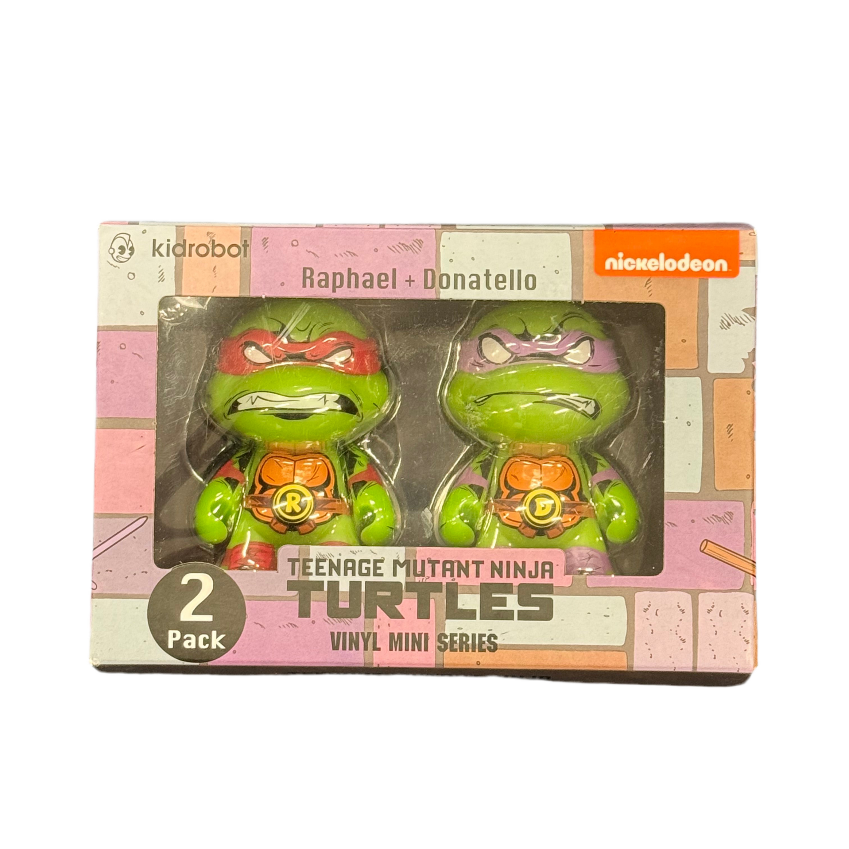 Kidrobot Nickelodeon Teenage Mutant Ninja Turtles Raphael + Donatello Vinyl Mini Figures 2-Pack