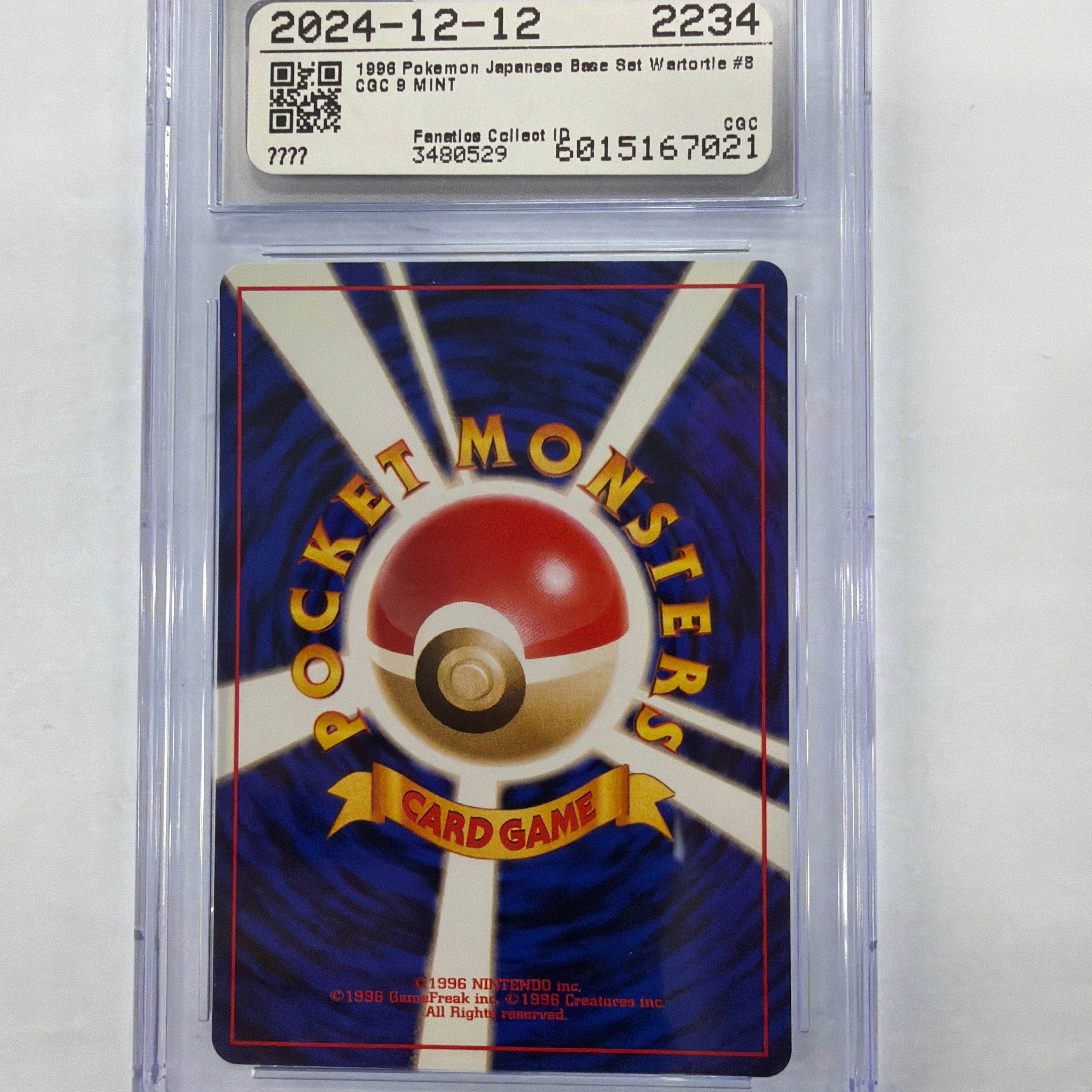 Pokemon TCG - CGC Mint 9 JP Base Set Wartortle No.008