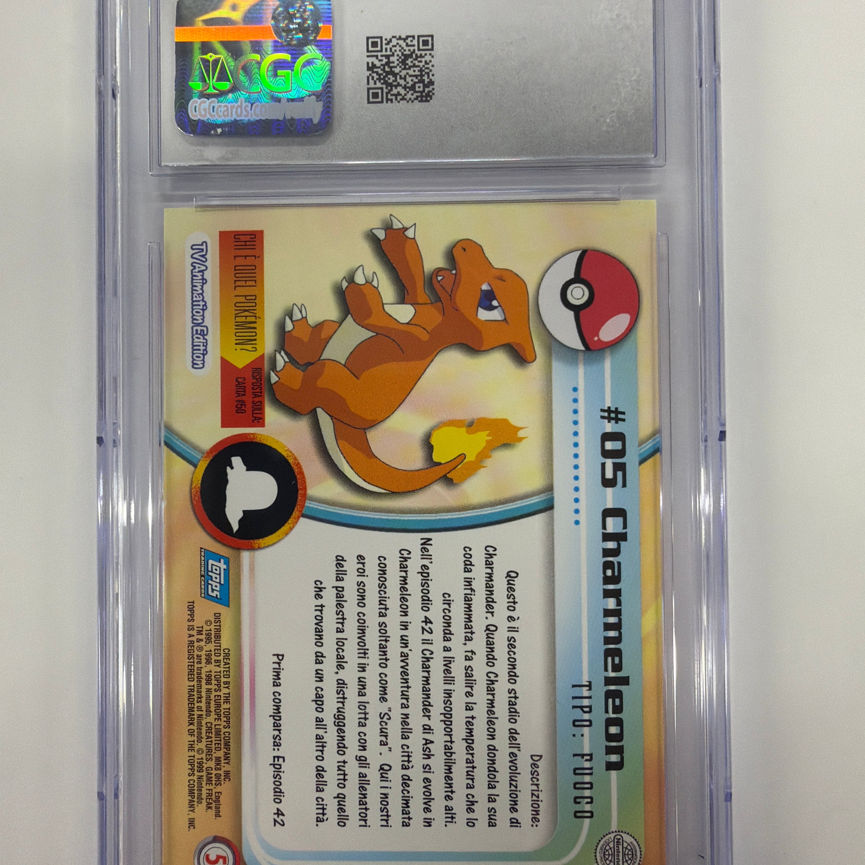 Pokémon TCG - CGC Near Mint+ 7.5 Italian Pokemon Topps Charmeleon #05 First Print UK Edition