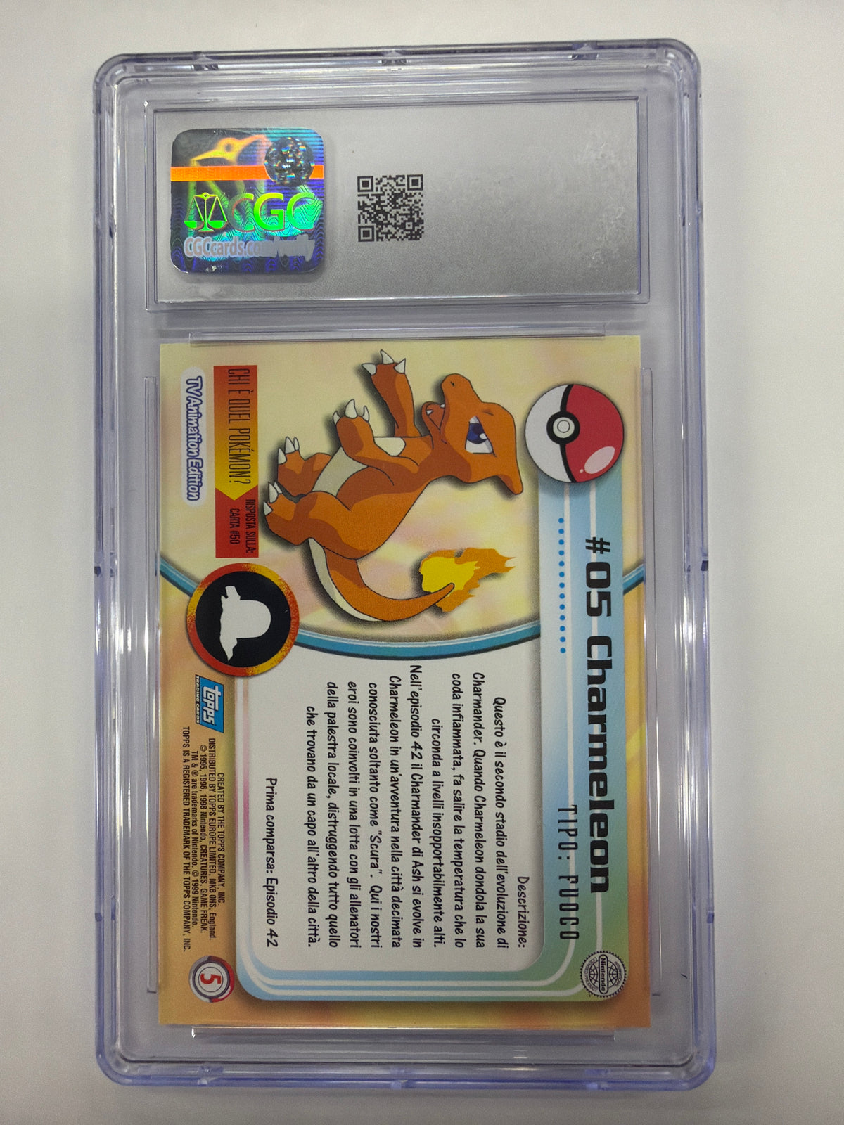 Pokémon TCG - CGC Near Mint+ 7.5 Italian Pokemon Topps Charmeleon #05 First Print UK Edition