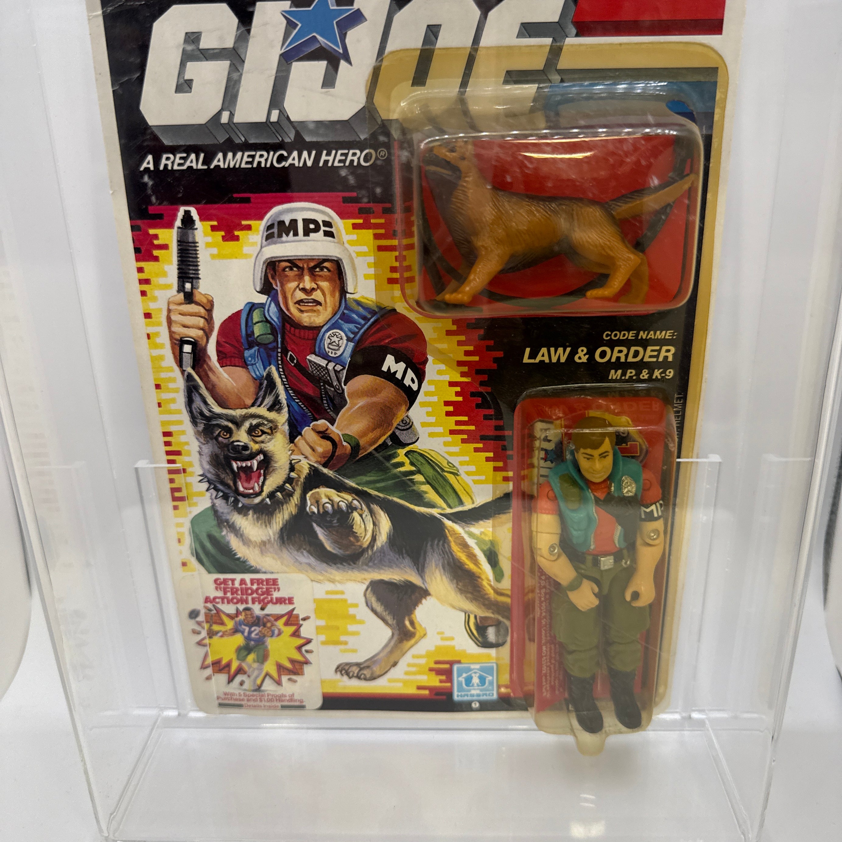 Hasbro G.I. Joe Vintage 1986 Code Name: Law & Order M.P. & K-9 34 Back Punched Card Action Figure