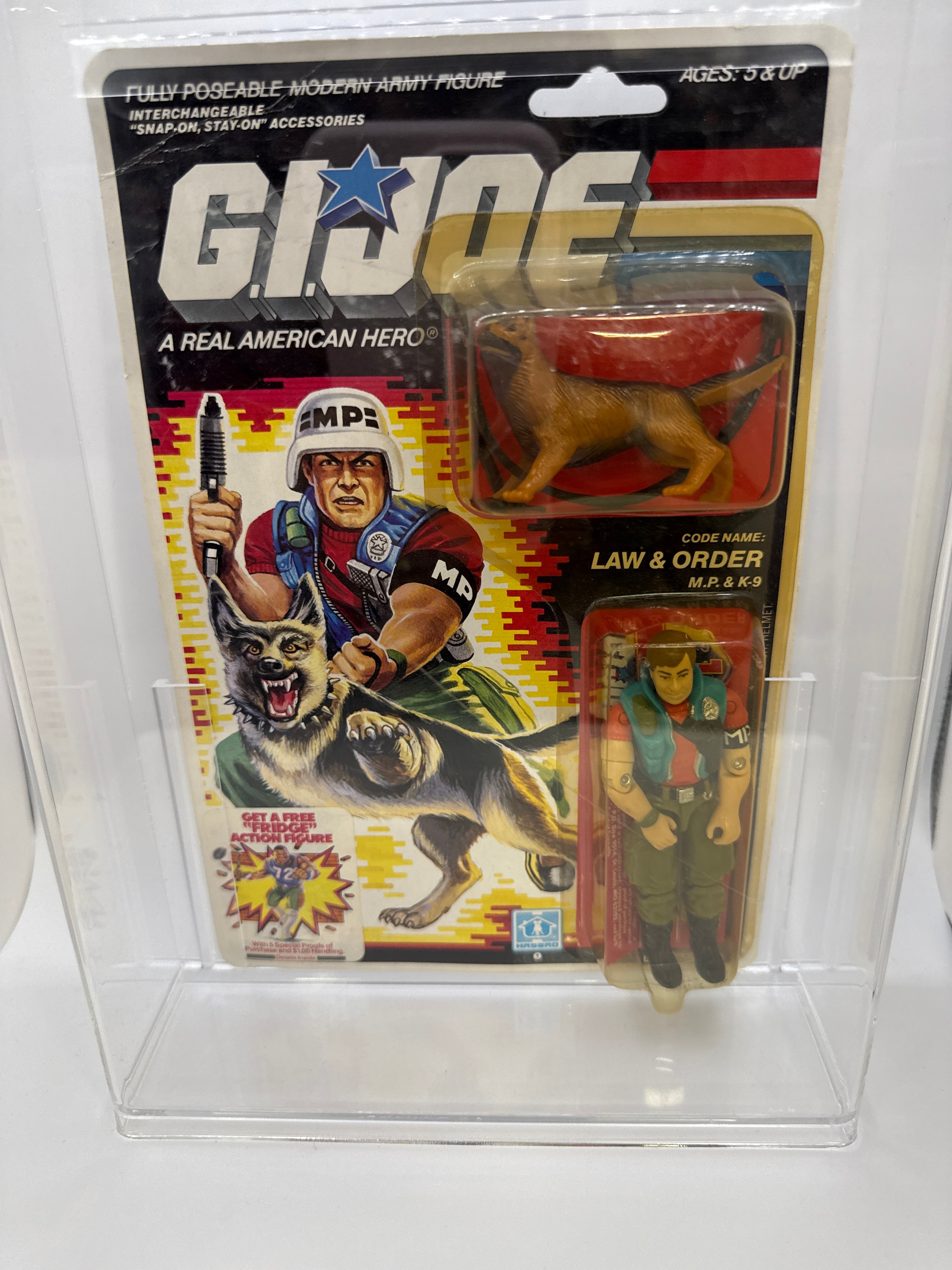 Hasbro G.I. Joe Vintage 1986 Code Name: Law & Order M.P. & K-9 34 Back Punched Card Action Figure