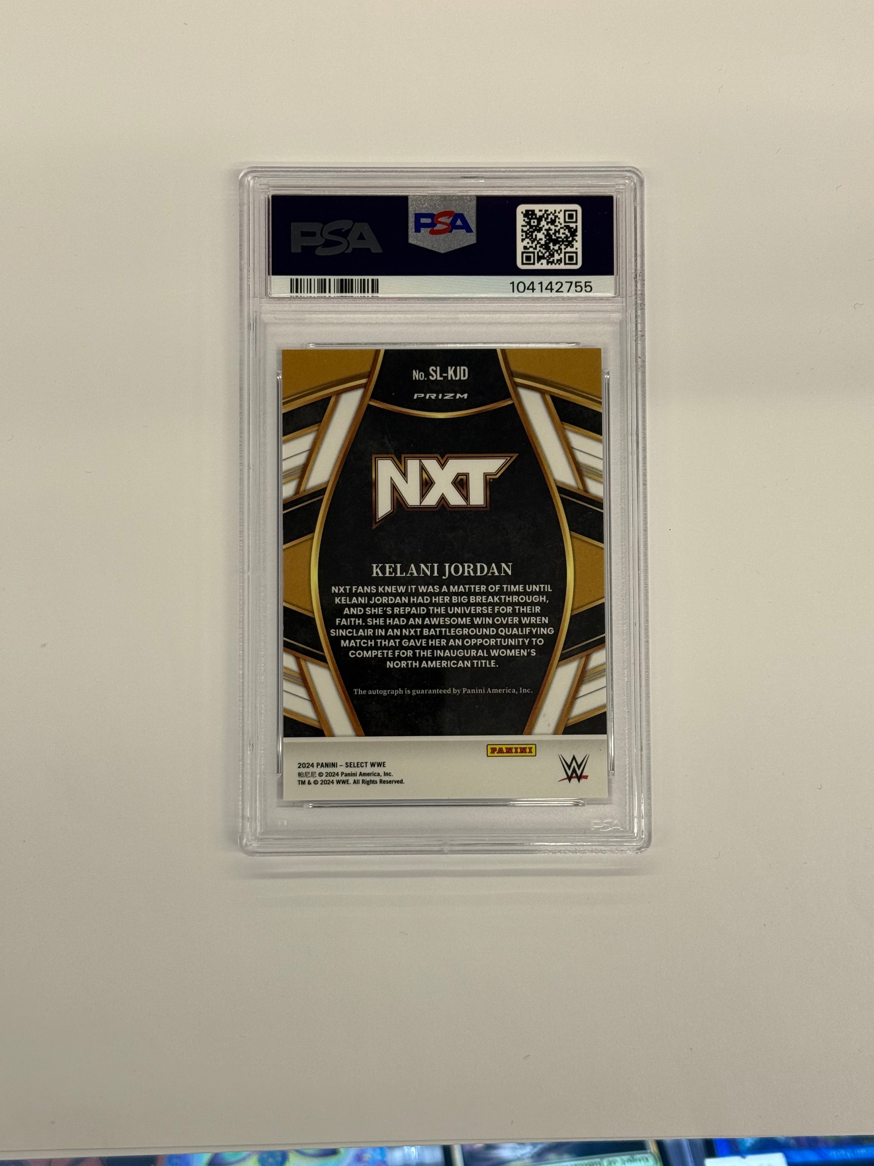 2024 Panini Select WWE PSA 9 MINT Kelani Jordan #SL-KJD Signature Selections-ICE