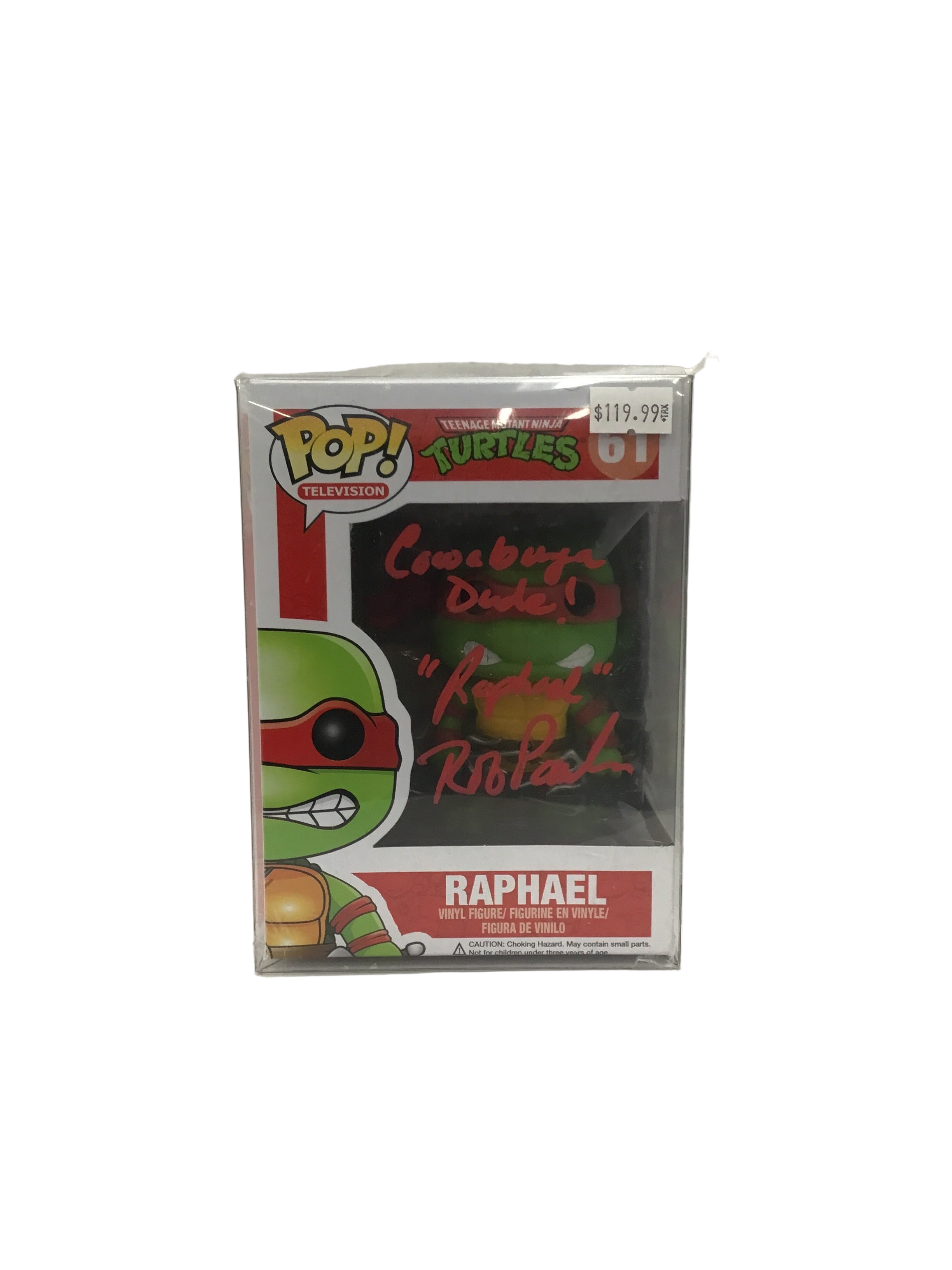 SIGNED Funko Pop! Television Teenage Mutant Ninja Turtles Raphael #61