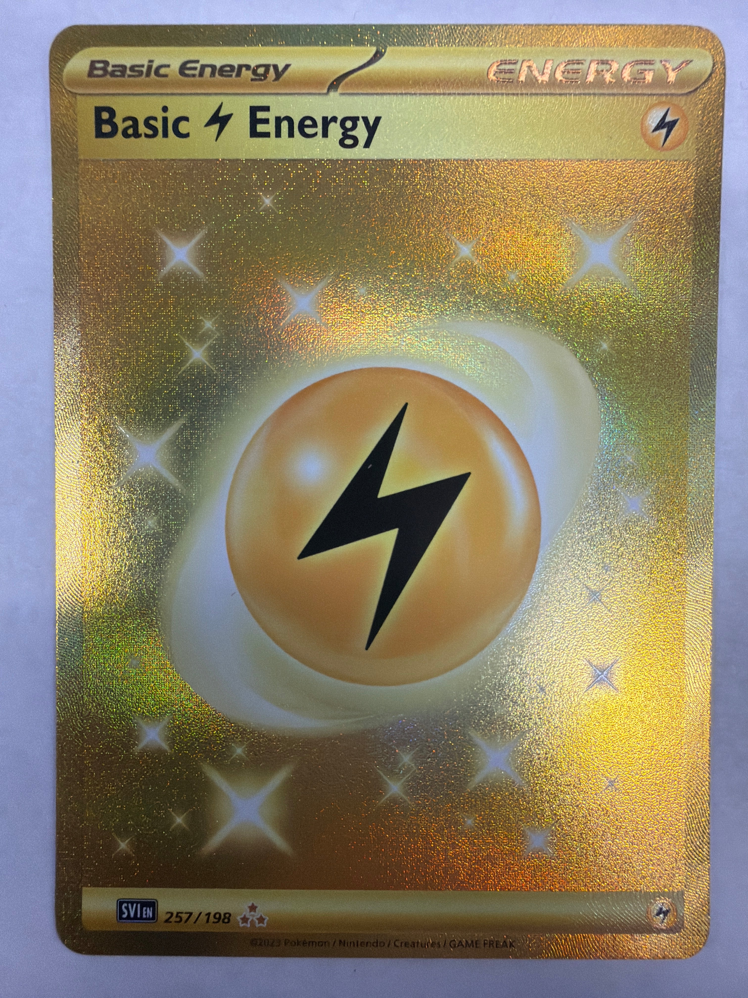 Pokémon TCG - Scarlet & Violet Base Set Basic Lightning Energy 257/198 Holo NM