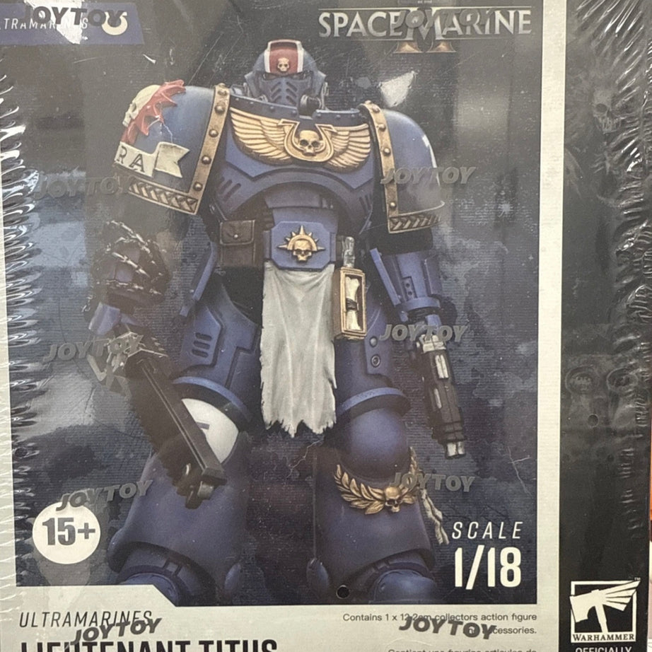JoyToy Warhammer 40K Space Marine 2 Ultramarines Lieutenant Titus 1/18 Scale Action Figure