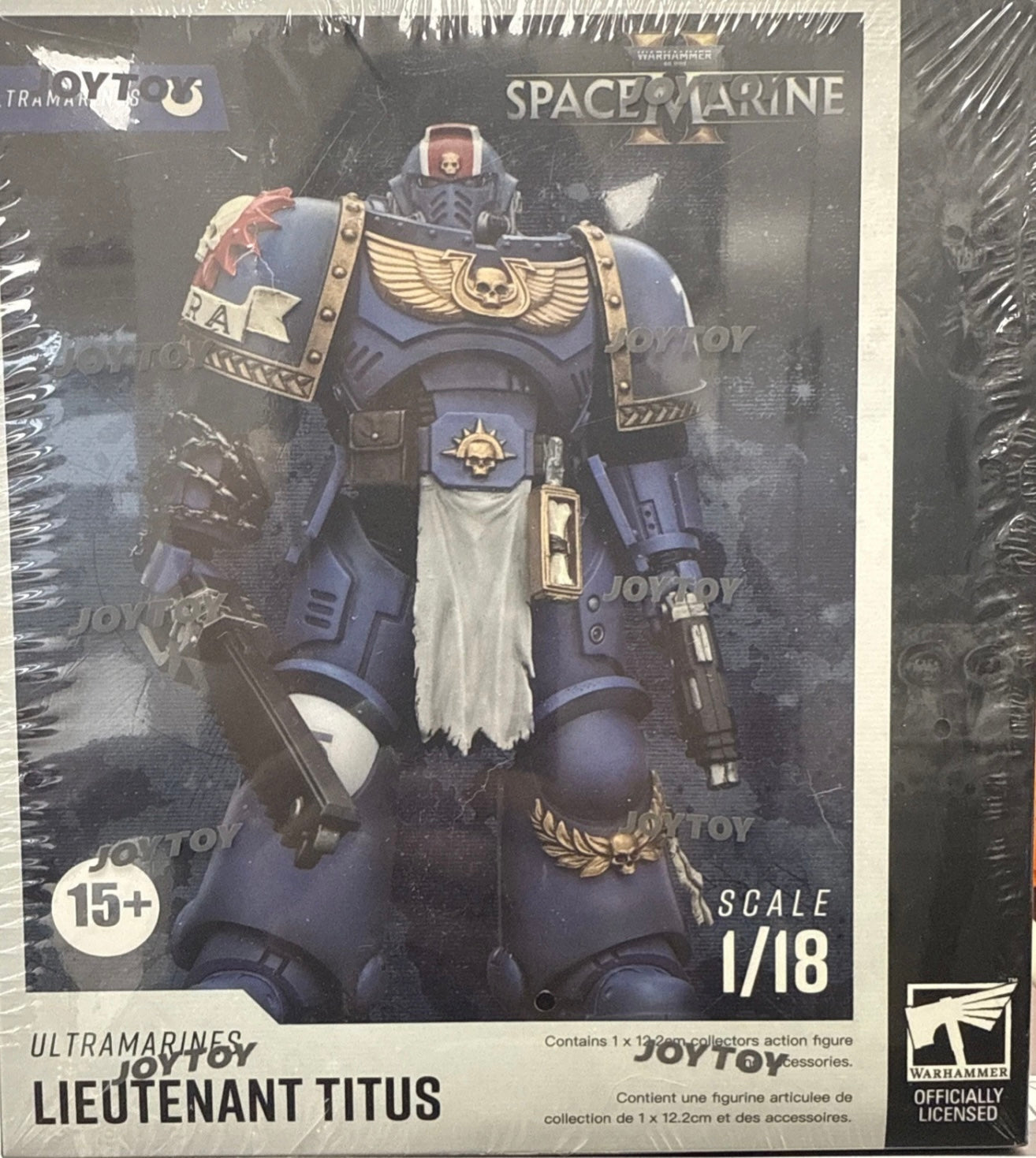 JoyToy Warhammer 40K Space Marine 2 Ultramarines Lieutenant Titus 1/18 Scale Action Figure