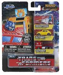 Jada Toys Nano Hollywood Rides: Transformers G1 NV4 Set Of 3 Diecast Cars