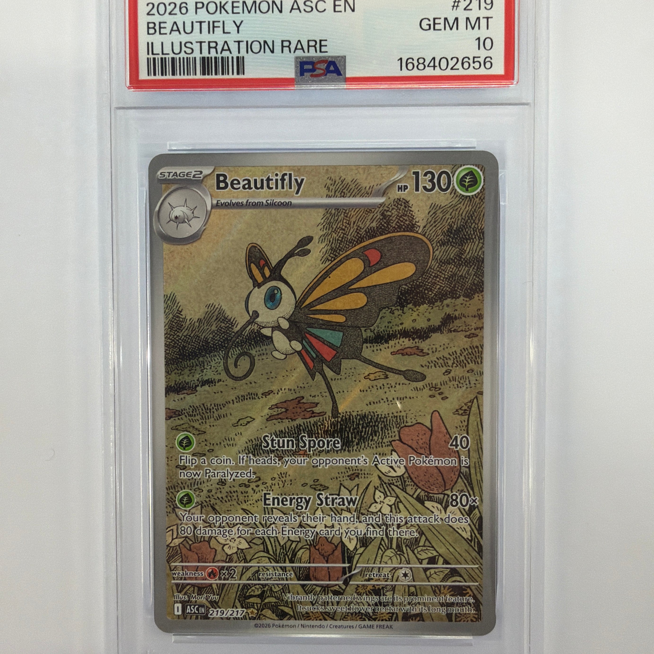 Pokémon TCG - PSA Gem MT 10 Ascended Heroes Beautifly 219/217 Illustration Rare
