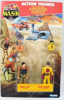 Kenner Mask Action Figures Bruce Sato with Lifter and Brad Turner with Hocus Pocus