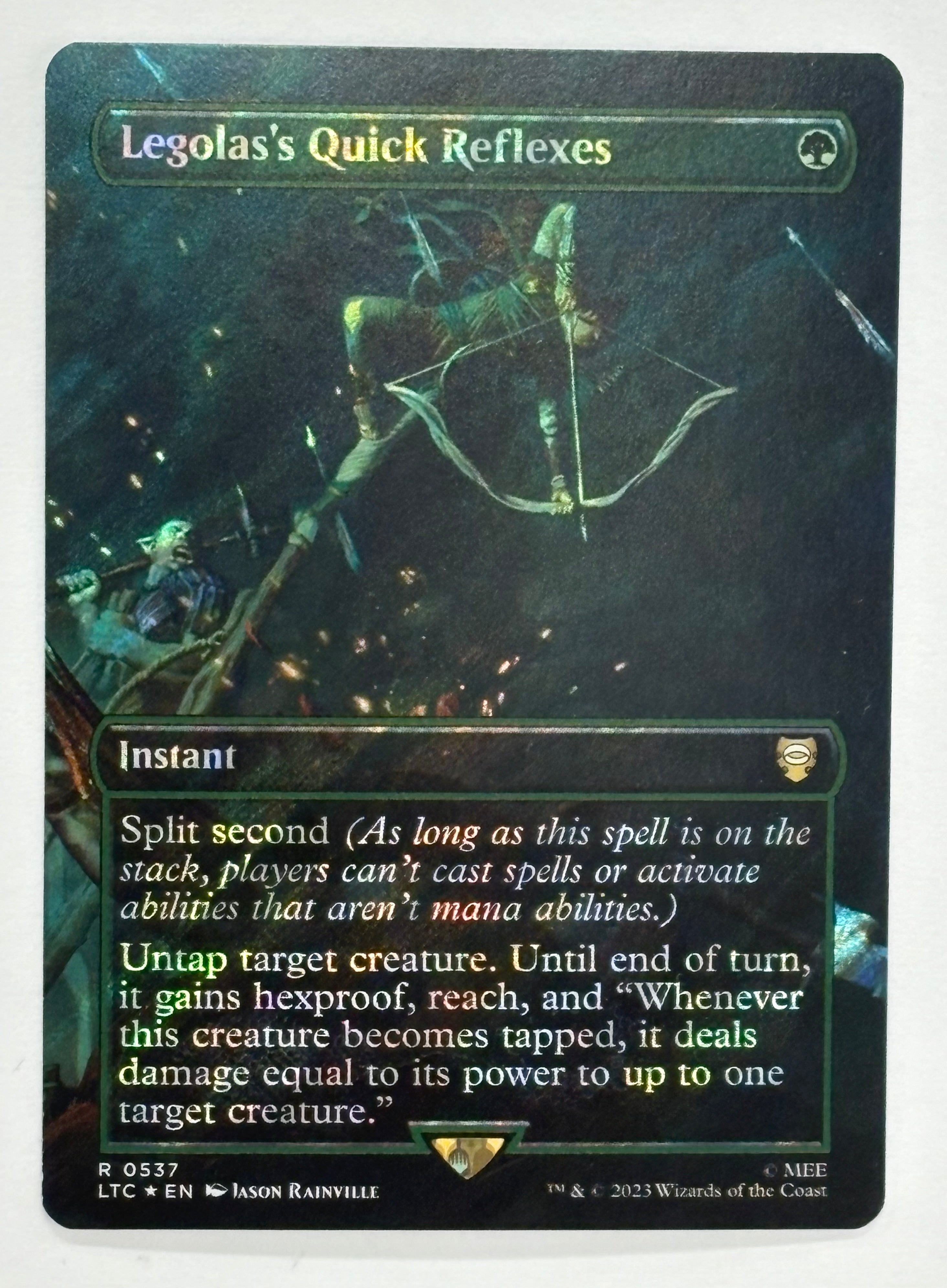 Magic The Gathering TCG - Universe Beyond Lord of The Rings Legolas’s Quick Reflexes (Borderless) 537 Foil NM