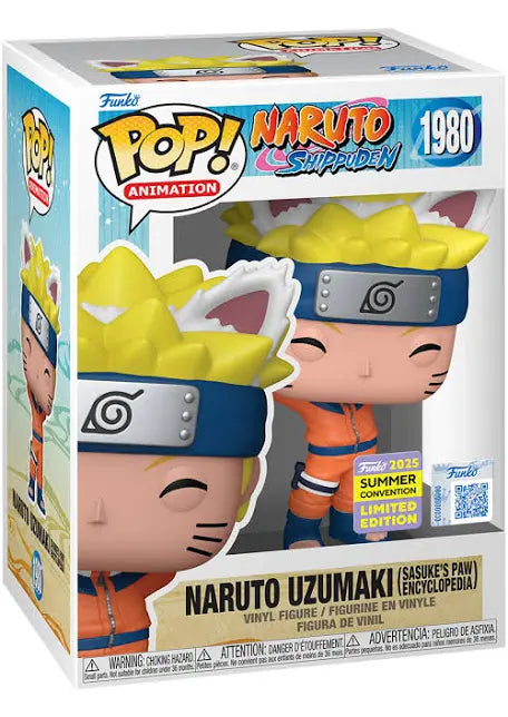 Funko Pop! Animation Naruto Naruto Uzumaki (Sasukes Paw Encyclopedia) Funko 2025 Summer Convention Limited Edition #1980