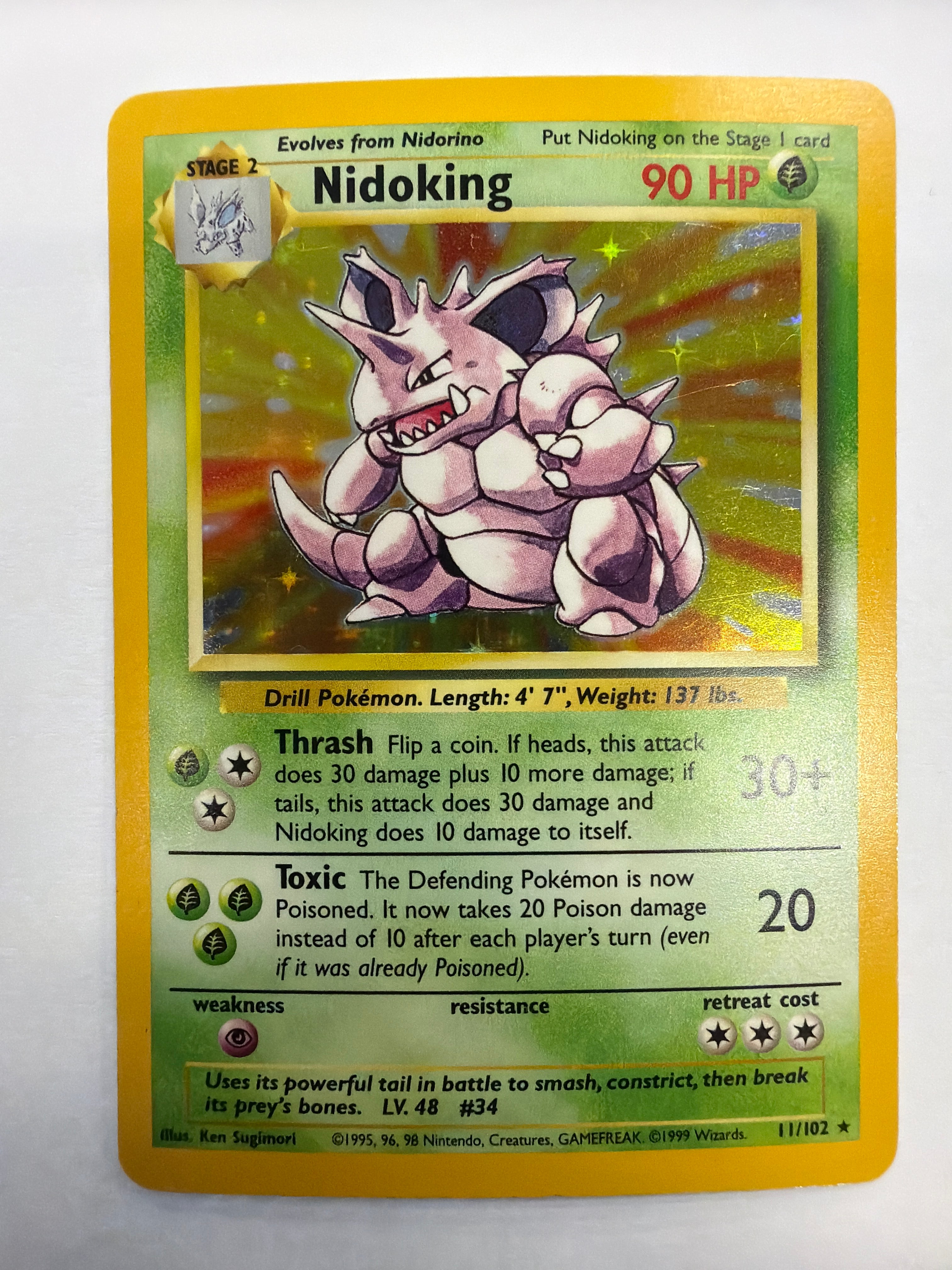 Pokémon TCG - Base Set Unlimited Nidoking 11/102 Holo NM