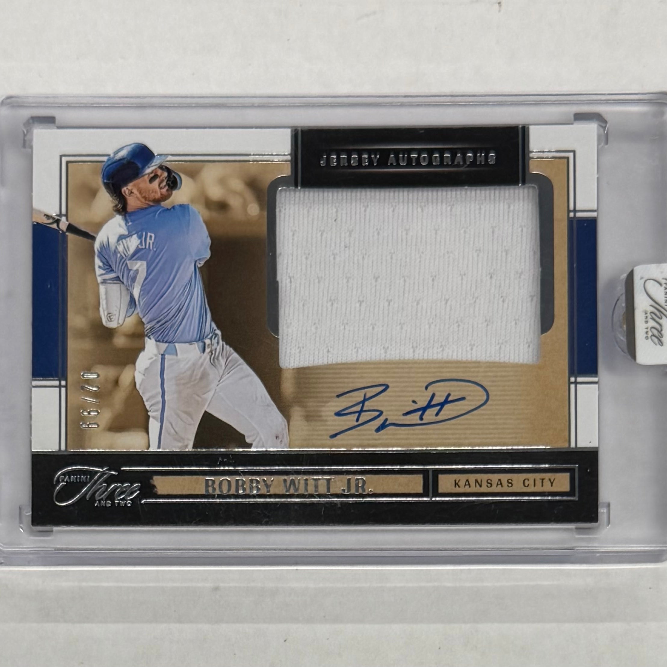 2025 Panini Three And Two Bobby Witt Jr. Hall Of Fame Jersey Autographs #JK-BWJ Numbered 02/99