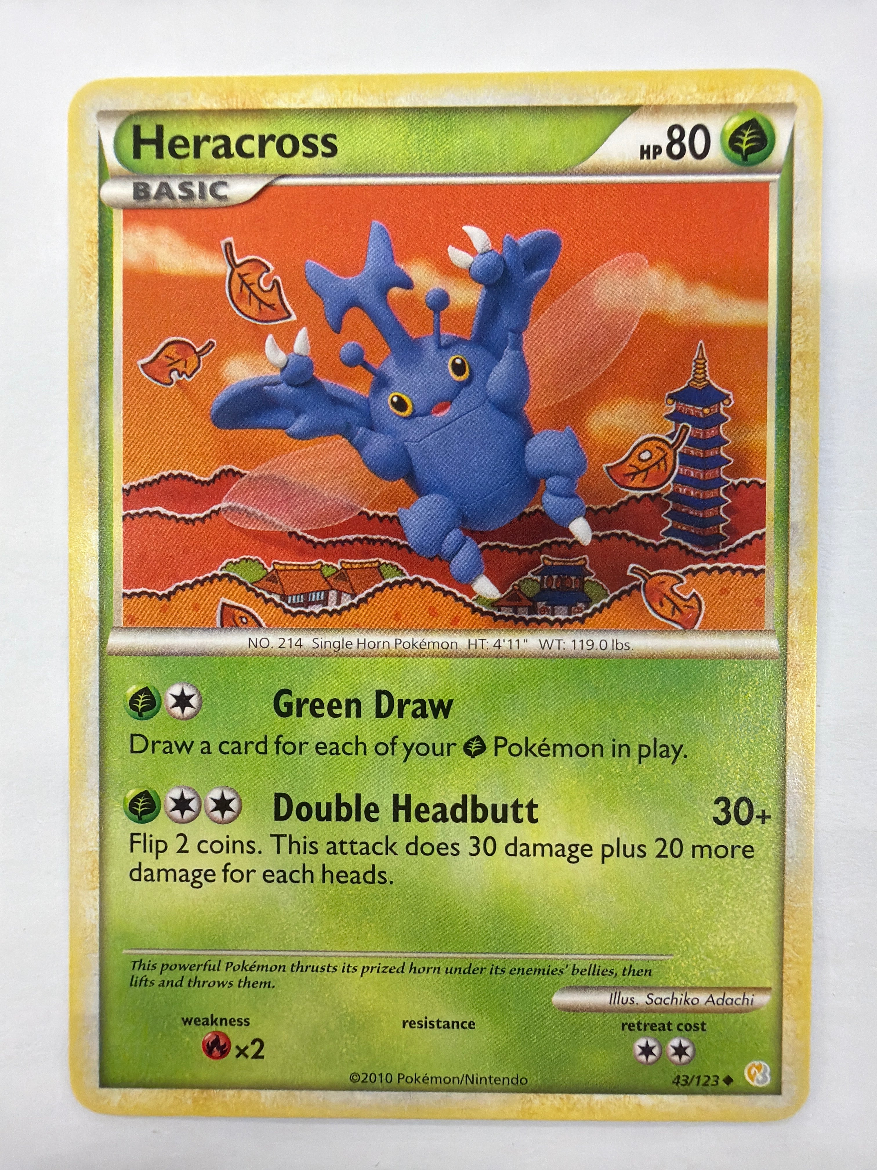 Pokémon TCG - HeartGold SoulSilver Heracross 43/123 Non-Holo NM