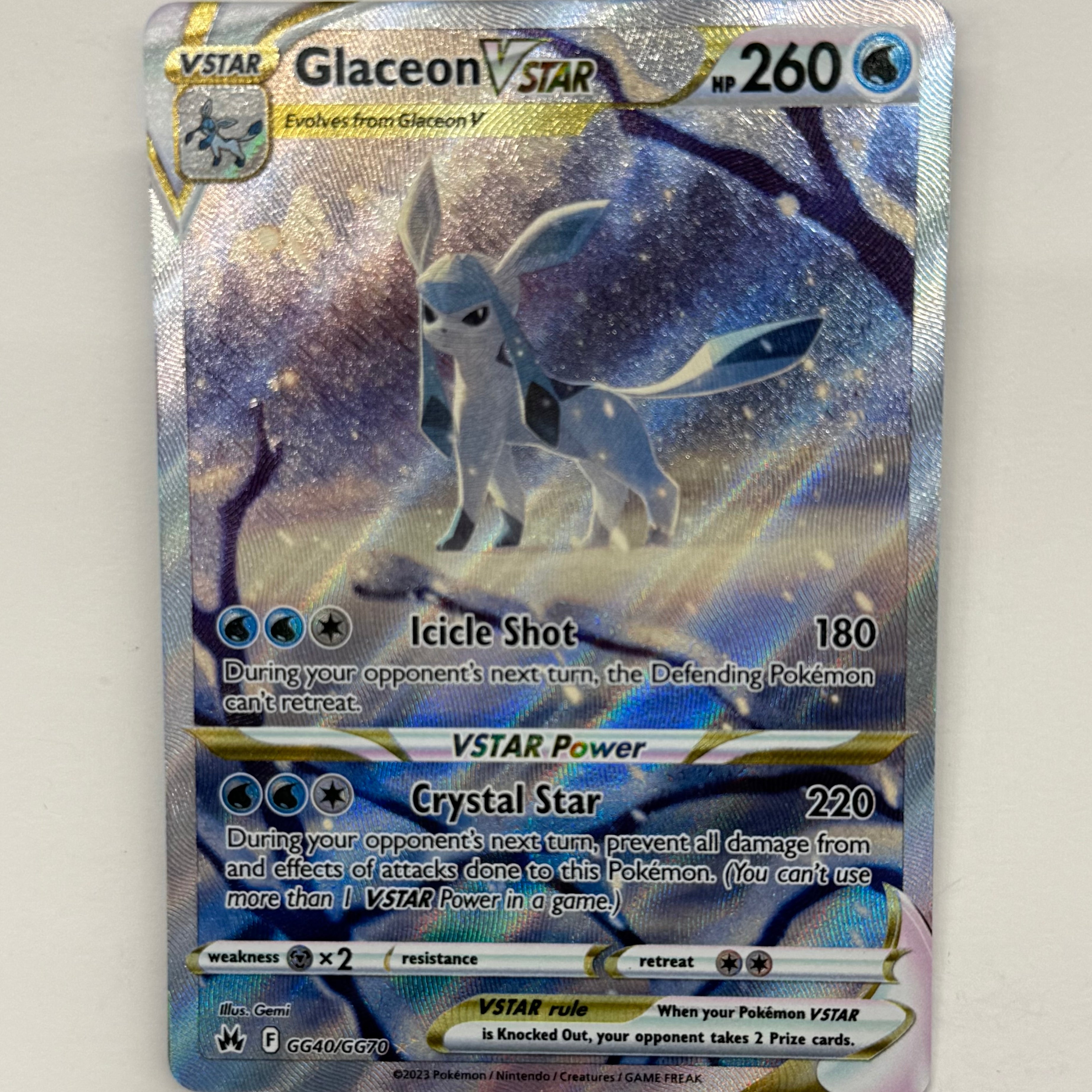 Pokémon TCG - Crown Zenith Glaceon VSTAR GG40/GG70 NM