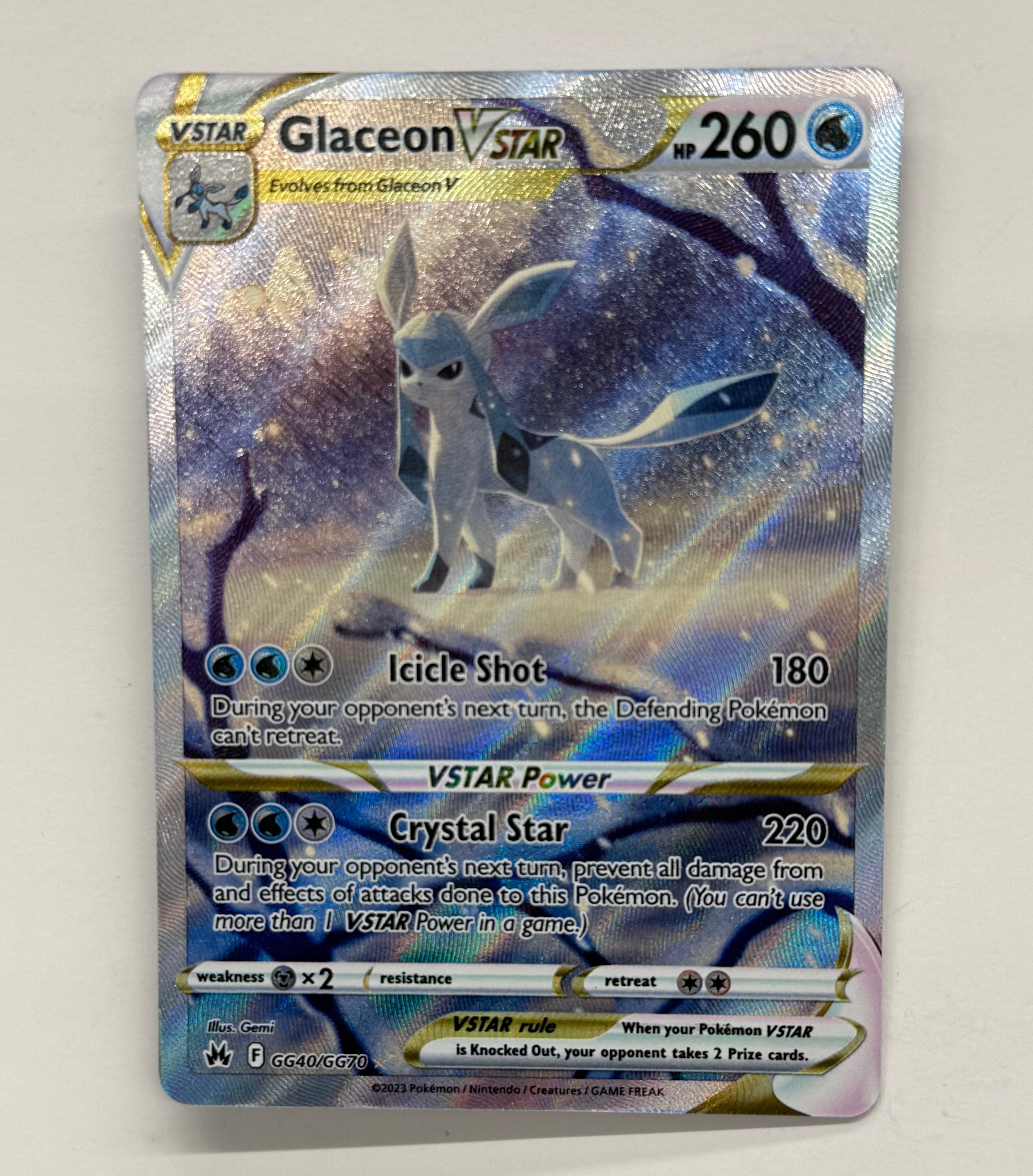 Pokémon TCG - Crown Zenith Glaceon VSTAR GG40/GG70 NM