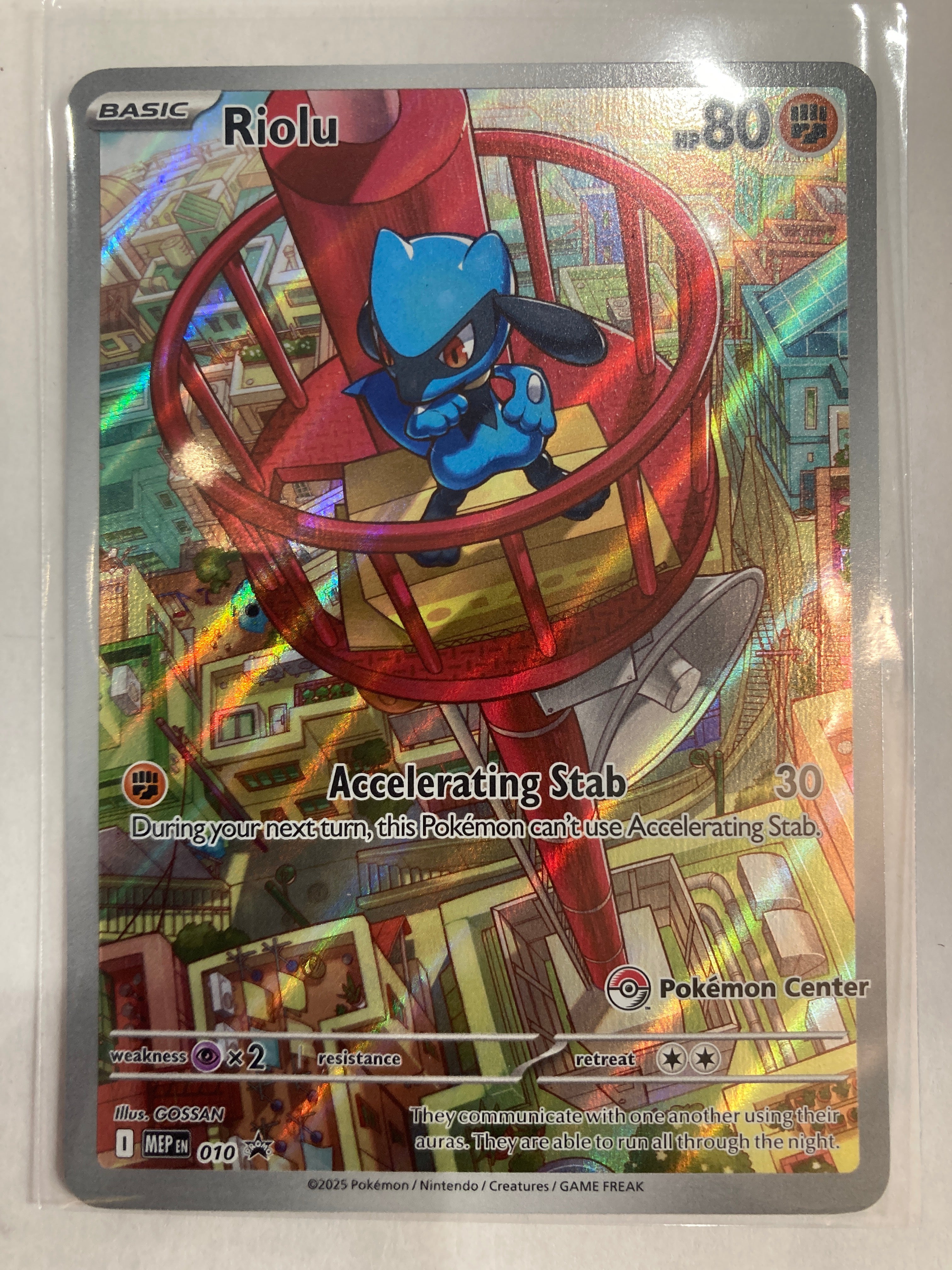 PC Pokémon TCG Riolu 010 Mega Evolution Promo Pokémon Center Exclusive ...