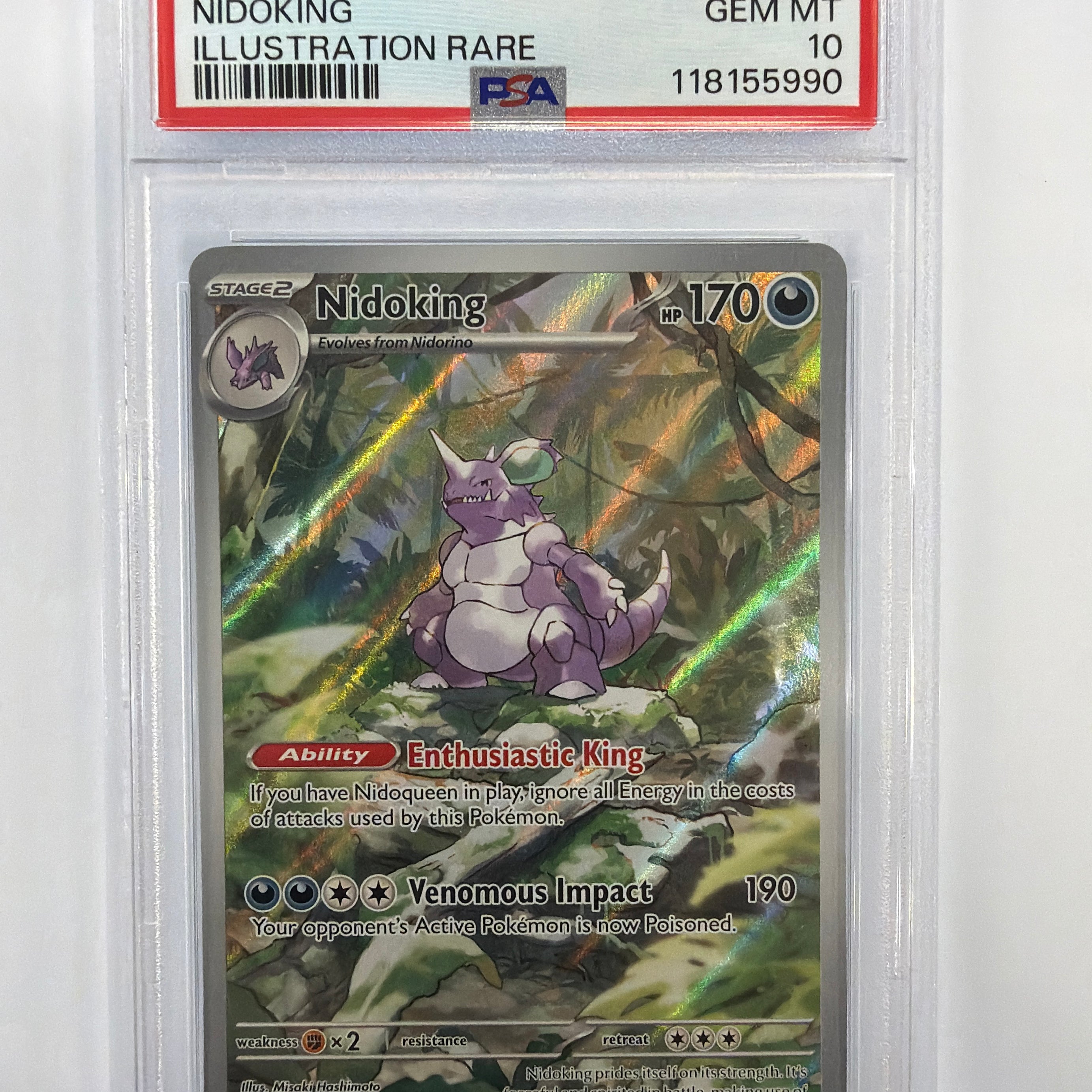 Pokémon TCG - PSA Gem MT 10 151 Nidoking 174/165 Illustration Rare