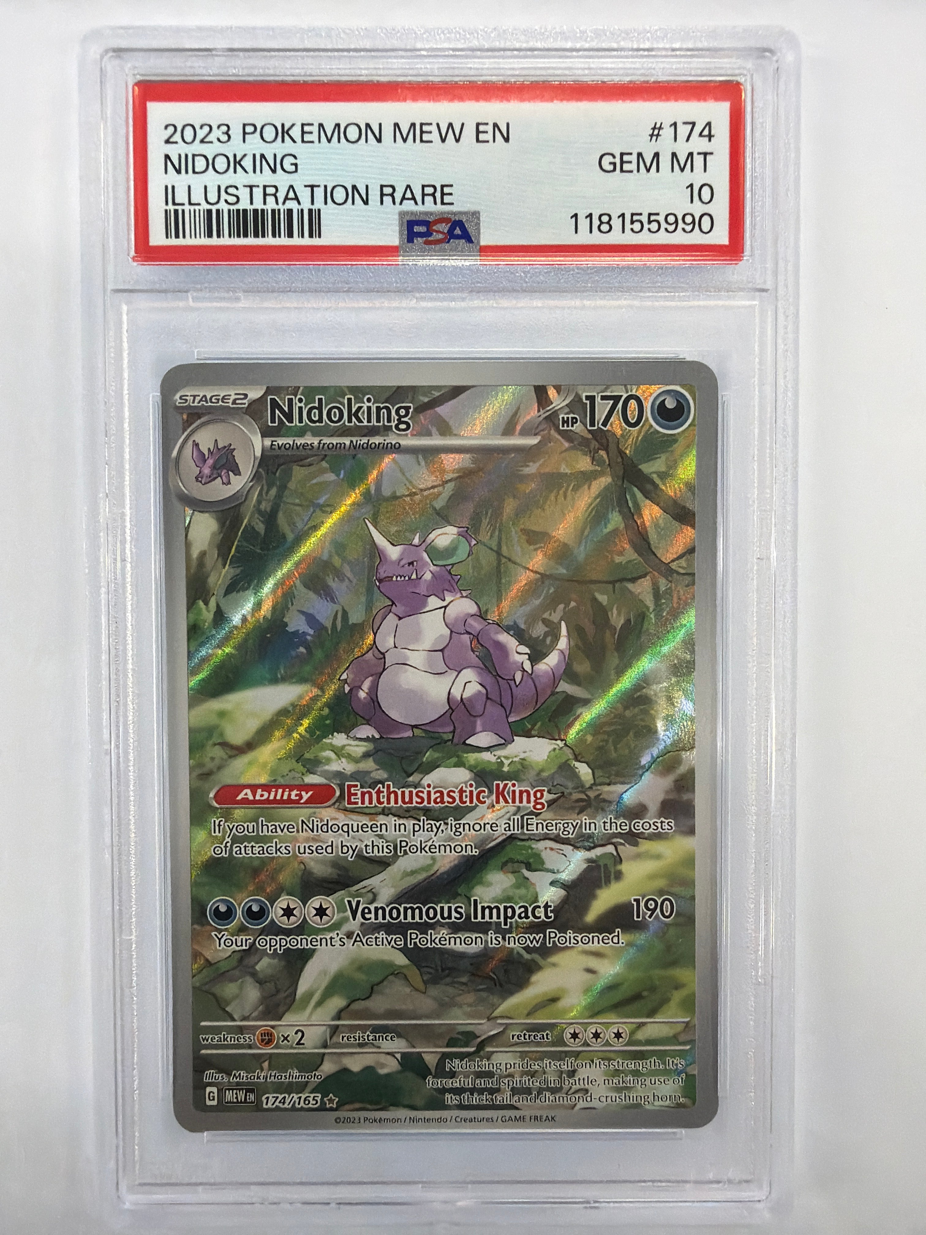 Pokémon TCG - PSA Gem MT 10 151 Nidoking 174/165 Illustration Rare