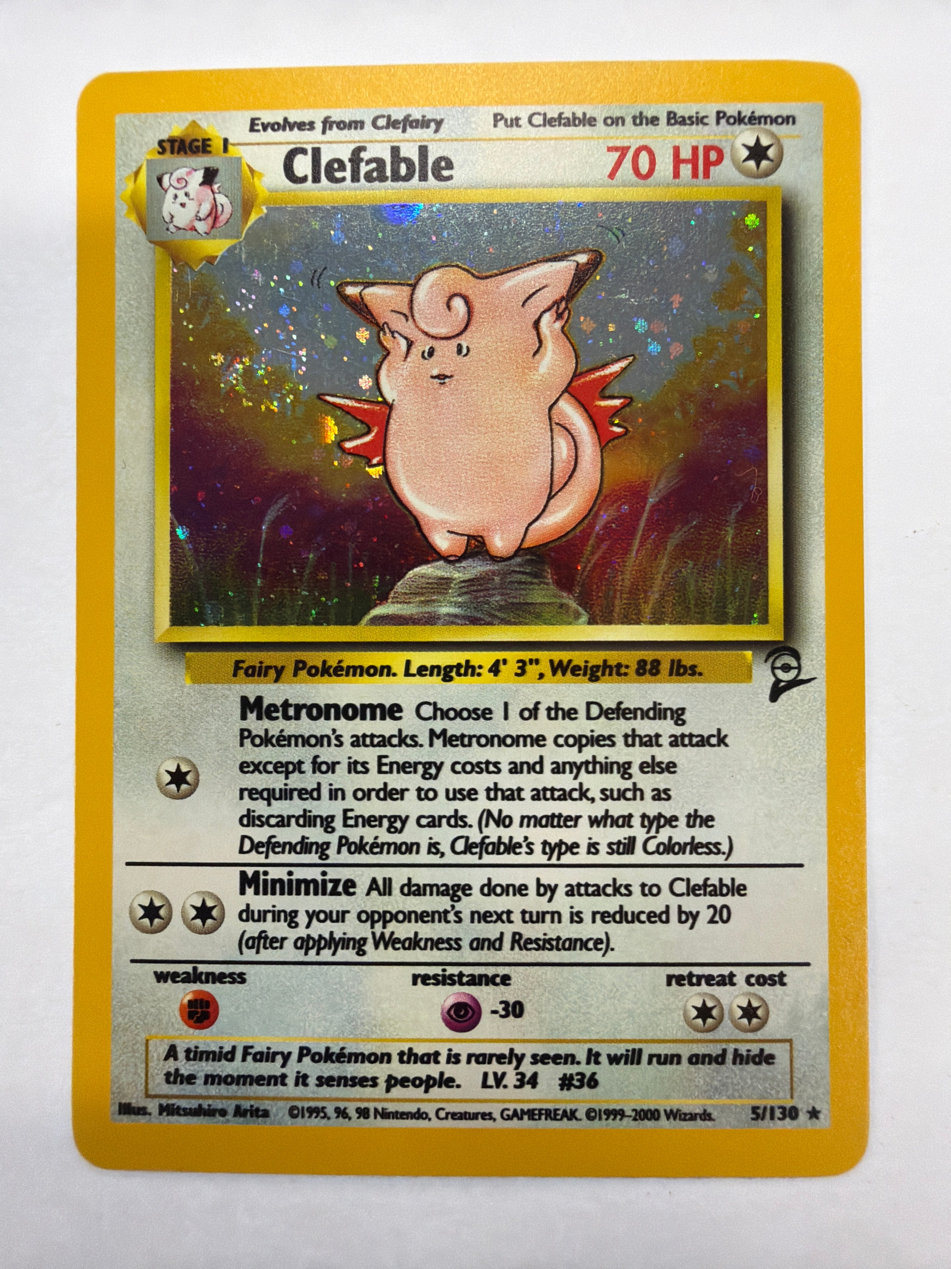 Pokémon TCG - Base Set 2 Clefable 5/130 Holo NM