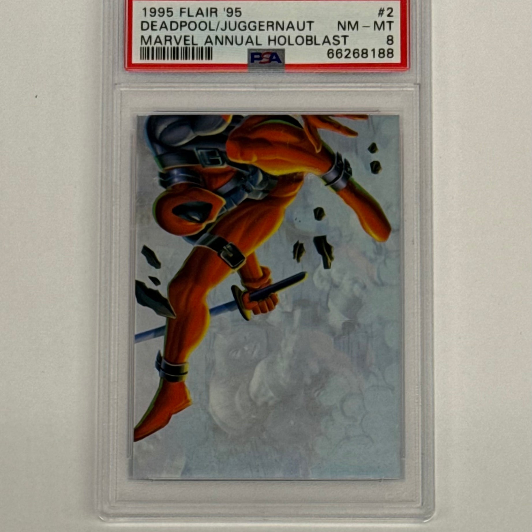 1995 Flair ‘95 PSA NM-MT 8 Deadpool/Juggernaut Marvel Annual Holoblast #2