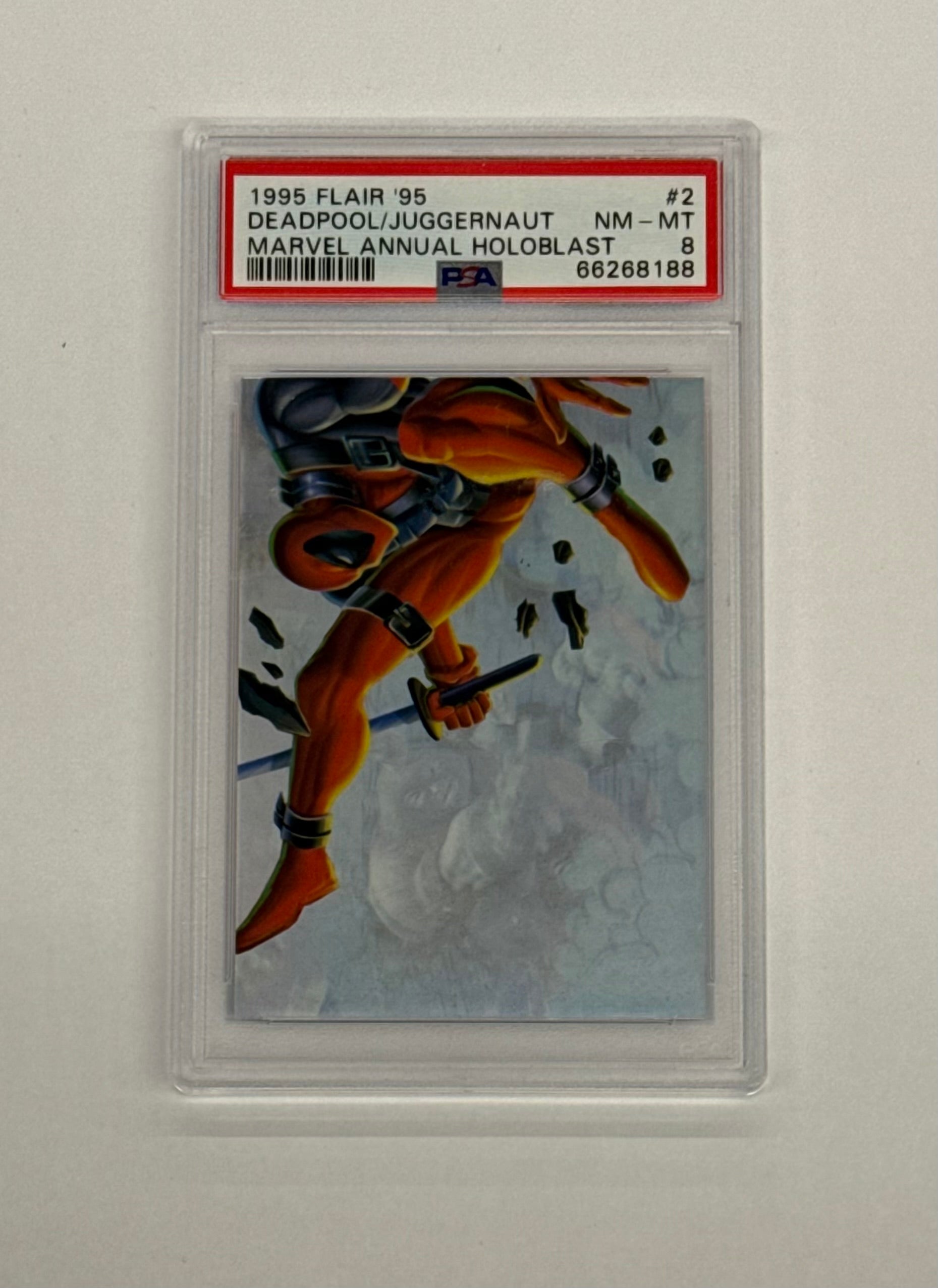 1995 Flair ‘95 PSA NM-MT 8 Deadpool/Juggernaut Marvel Annual Holoblast #2