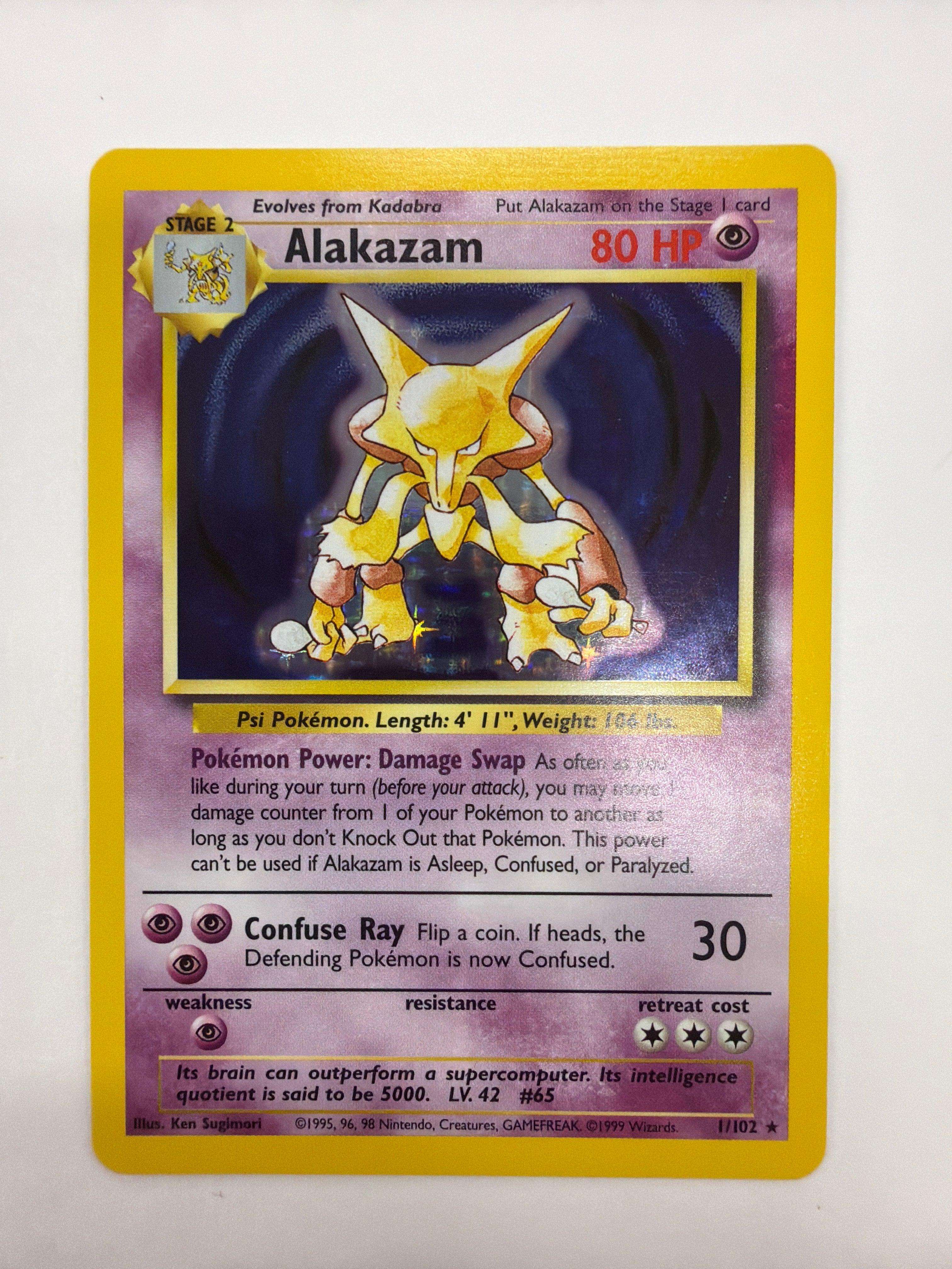 Pokémon TCG - Base Set Unlimited Alakazam 1/102 Holo NM