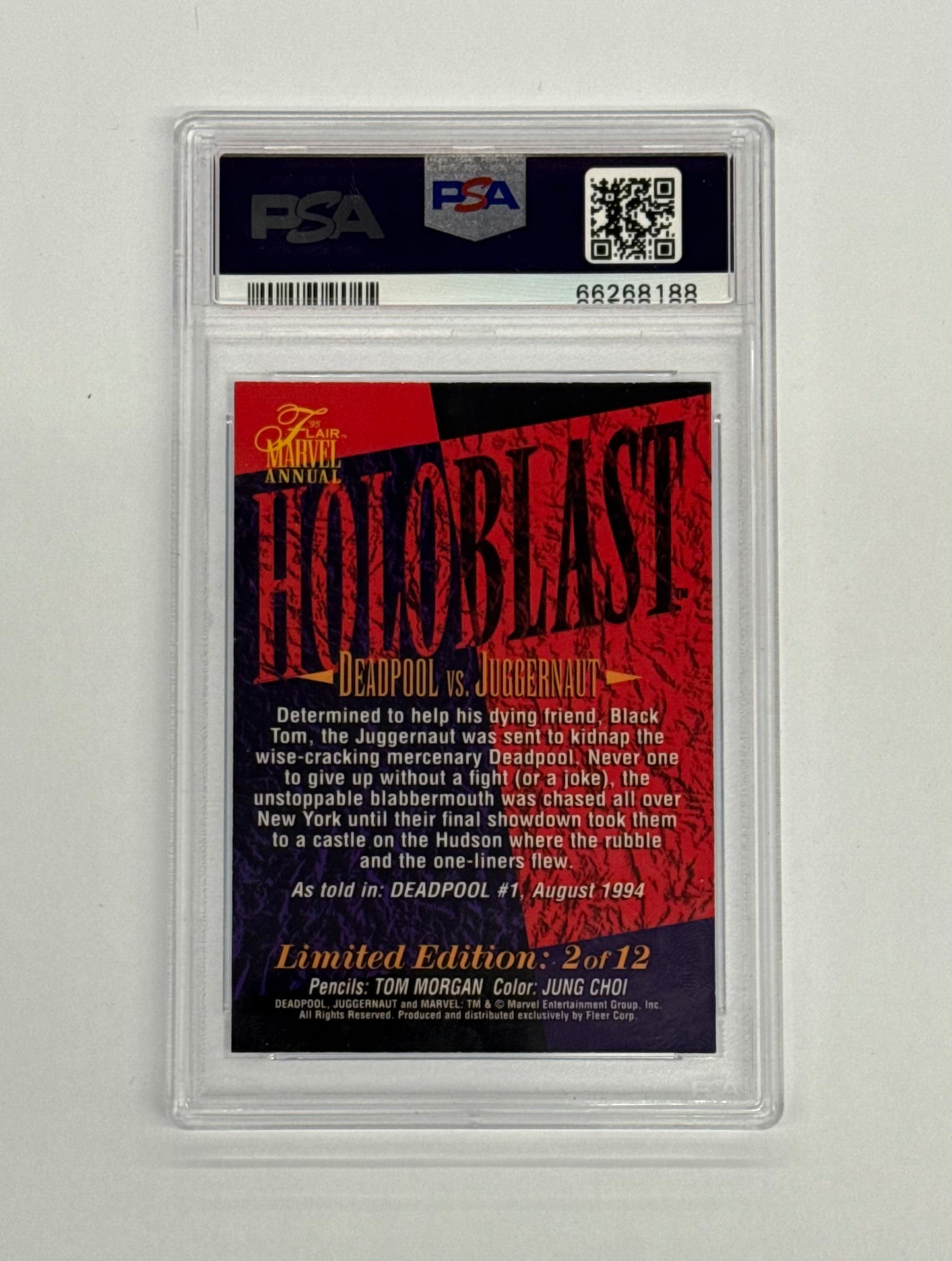 1995 Flair ‘95 PSA NM-MT 8 Deadpool/Juggernaut Marvel Annual Holoblast #2