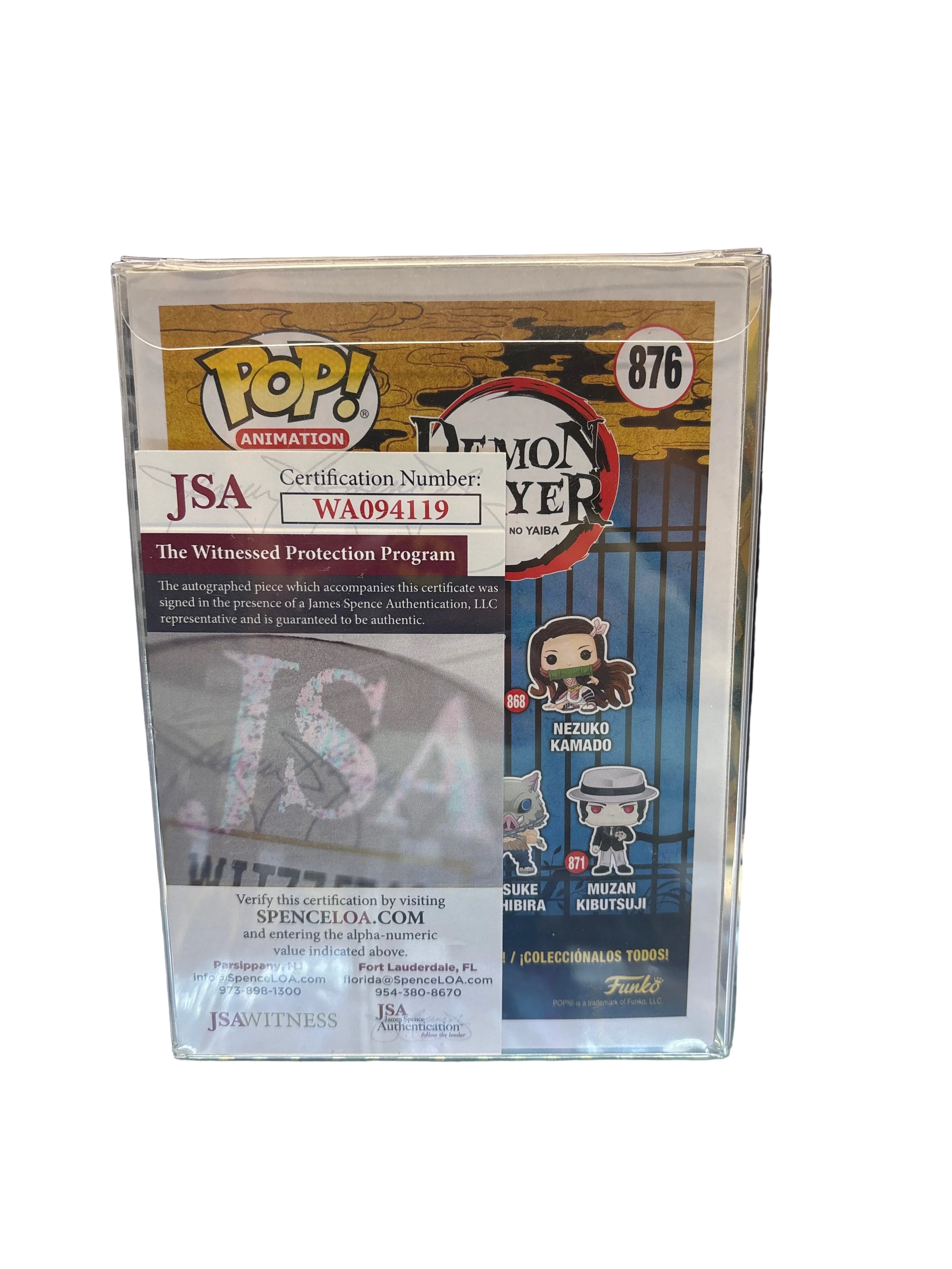 SIGNED Funko Pop! Animation Demon Slayer Giyu Tomioka AAA Anime Exclusive #876