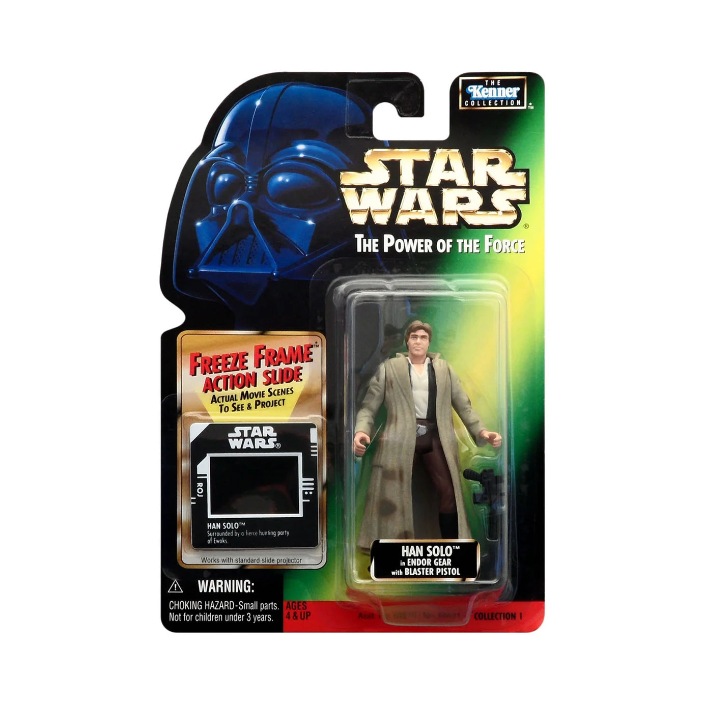 Kenner Star Wars The Power Of The Force Han Solo in Endor Gear With Blaster Pistol 3” Figure