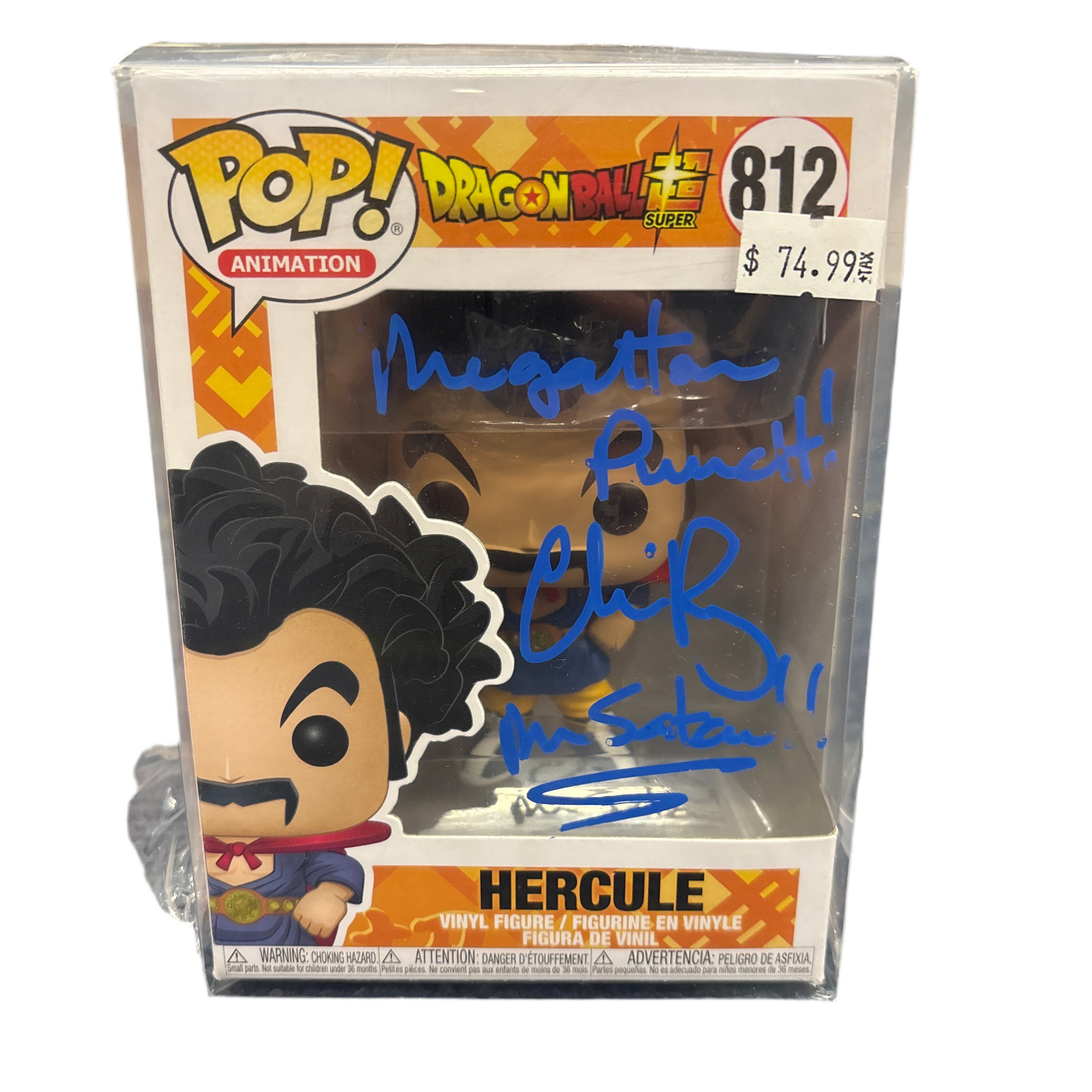 SIGNED/INSCRIBED Funko Pop! Animation Dragon Ball Super Hercule #812