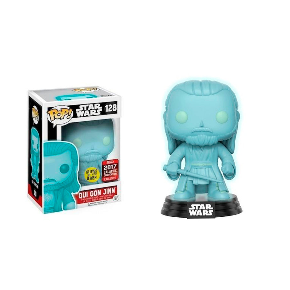 Funko Pop! Star Wars Qui Gon Jinn #128 GITD Galactic Convention 2017 Exclusive