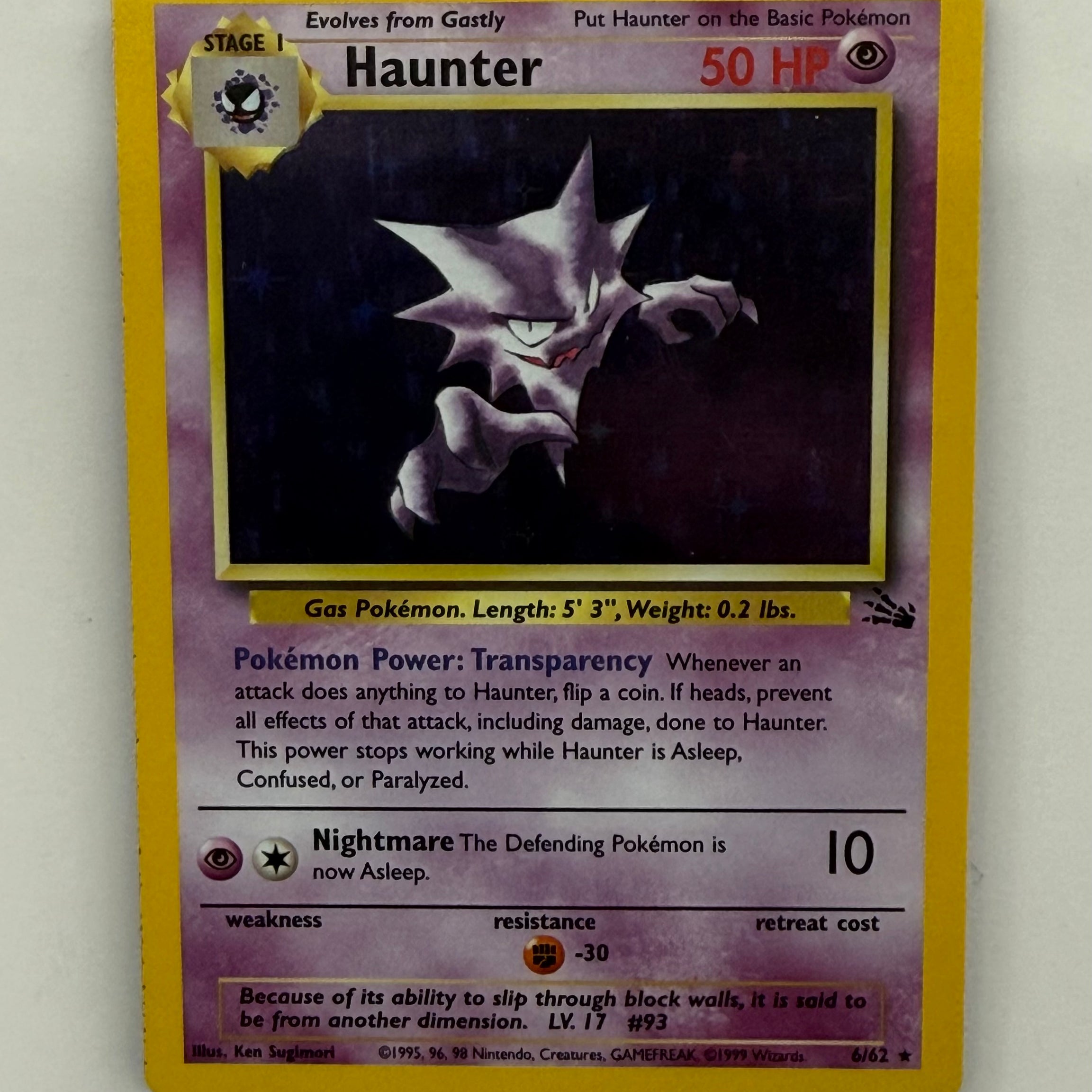 Pokémon TCG - Fossil Unlimited Haunter Holo 6/62 LP