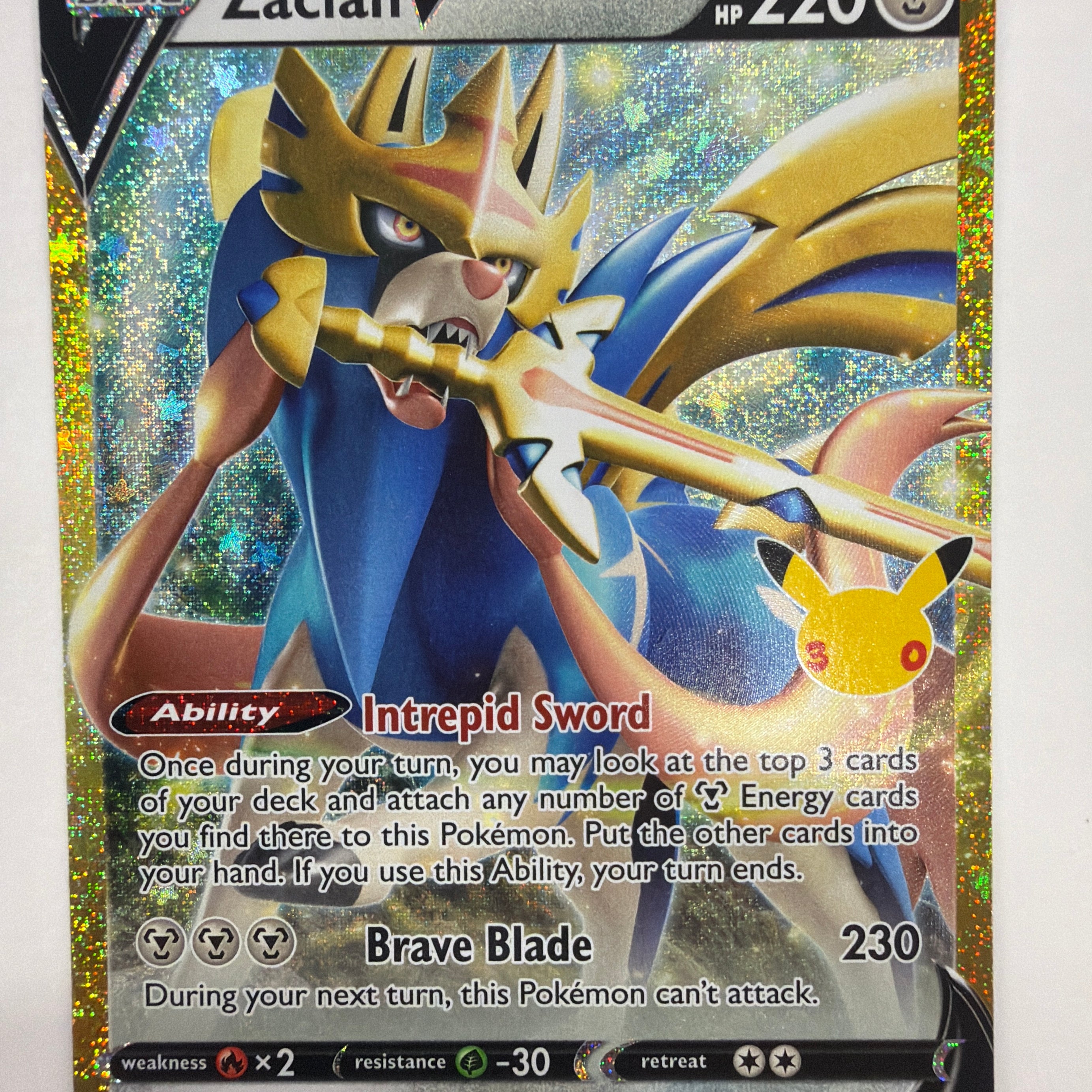 Pokémon TCG - 30th Celebration: Classic Collection Zacian V 138/202 NM
