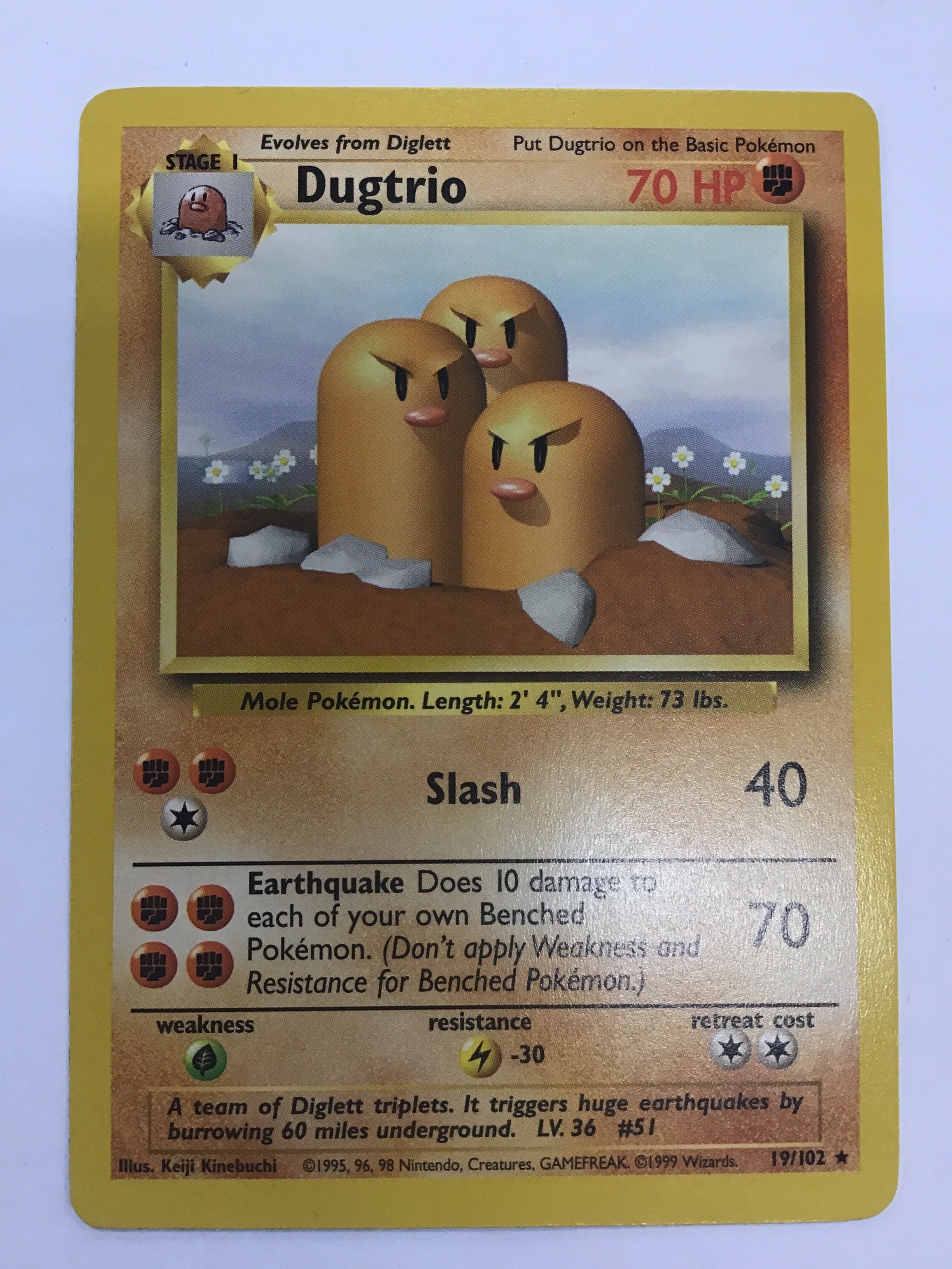 Pokémon TCG - Base Set Unlimited Dugtrio 19/102 NM