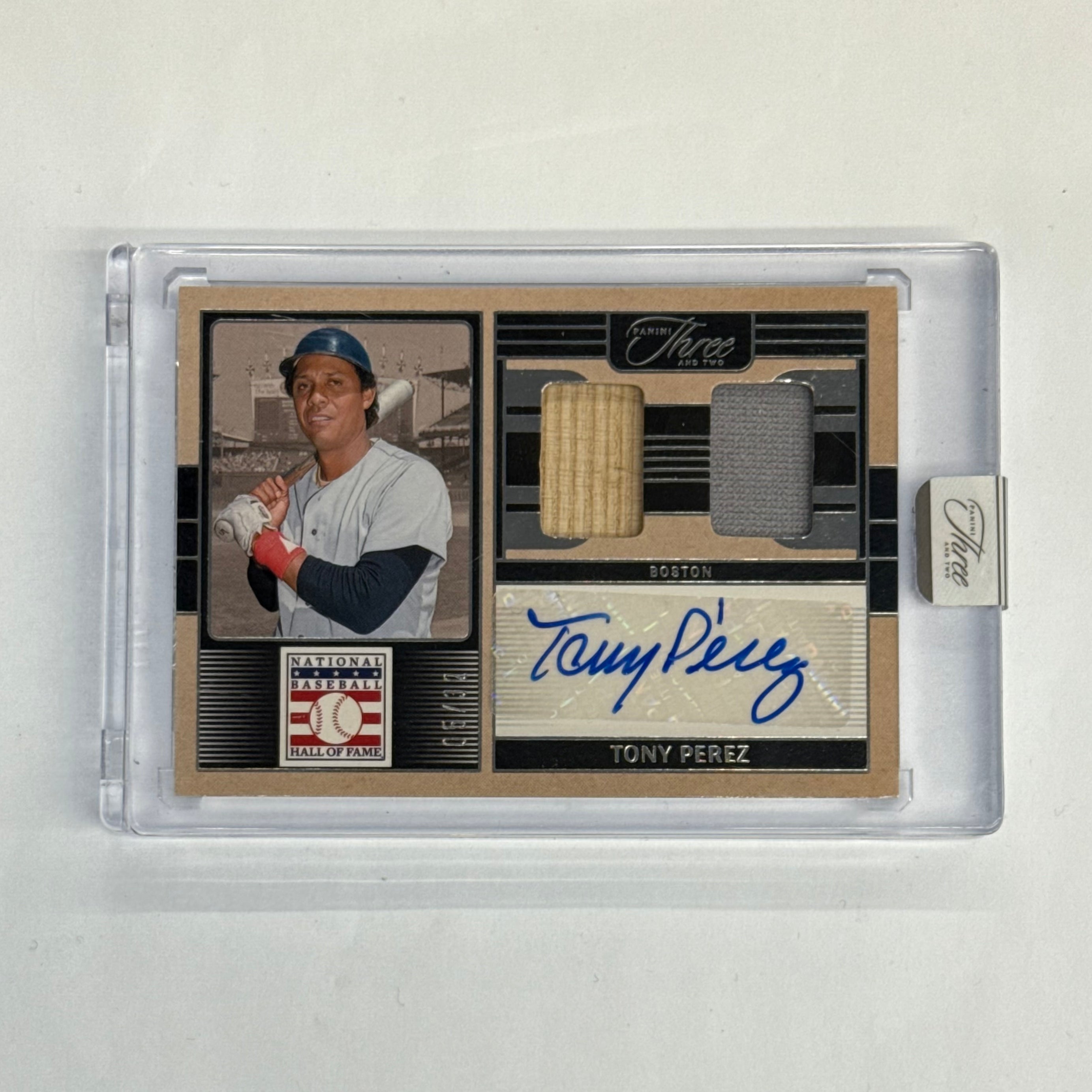 2025 Panini Three And Two Tony Perez Hall Of Fame Signature Swatches #HOF-TP Numbered 05/32