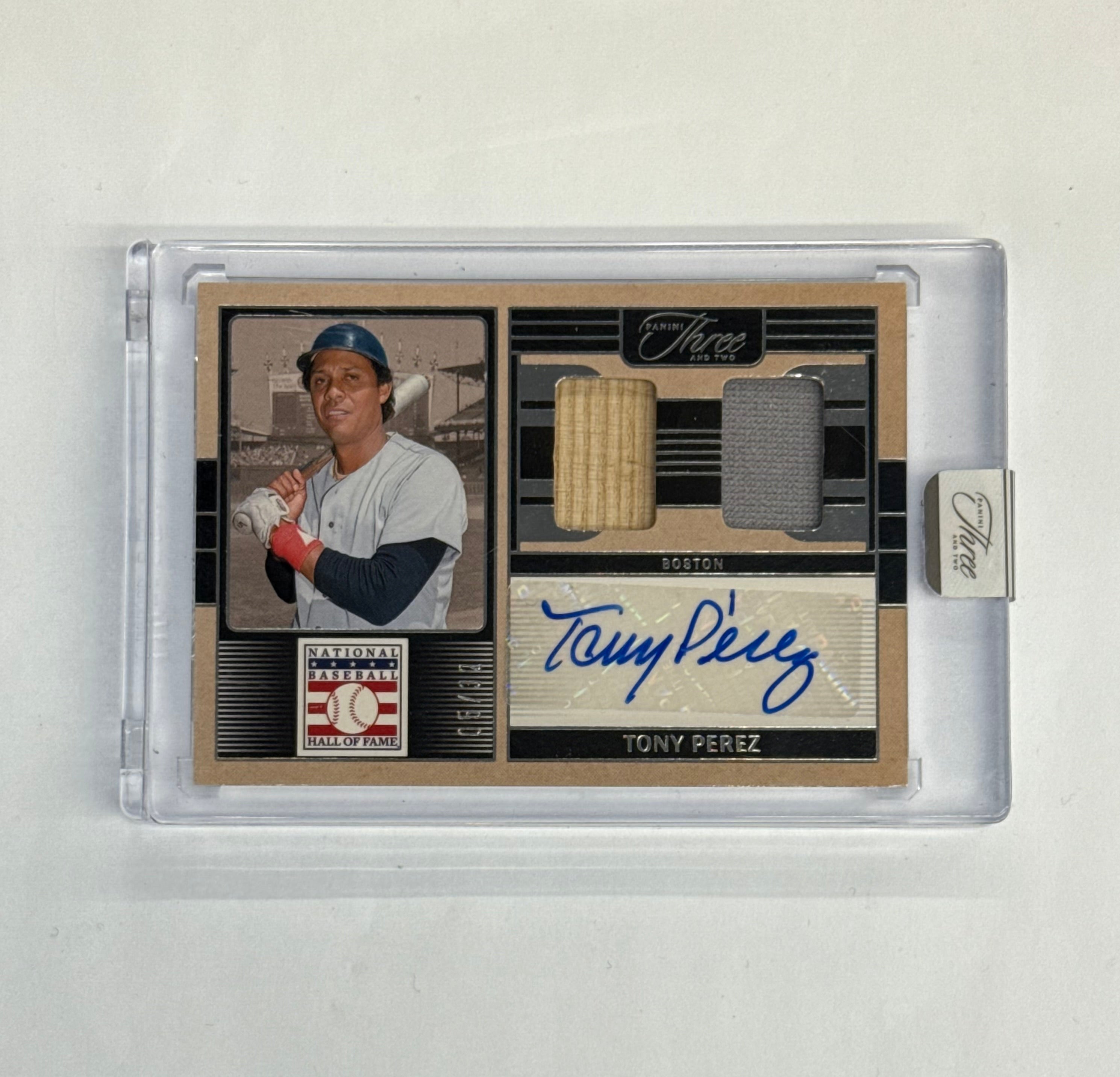 2025 Panini Three And Two Tony Perez Hall Of Fame Signature Swatches #HOF-TP Numbered 05/32