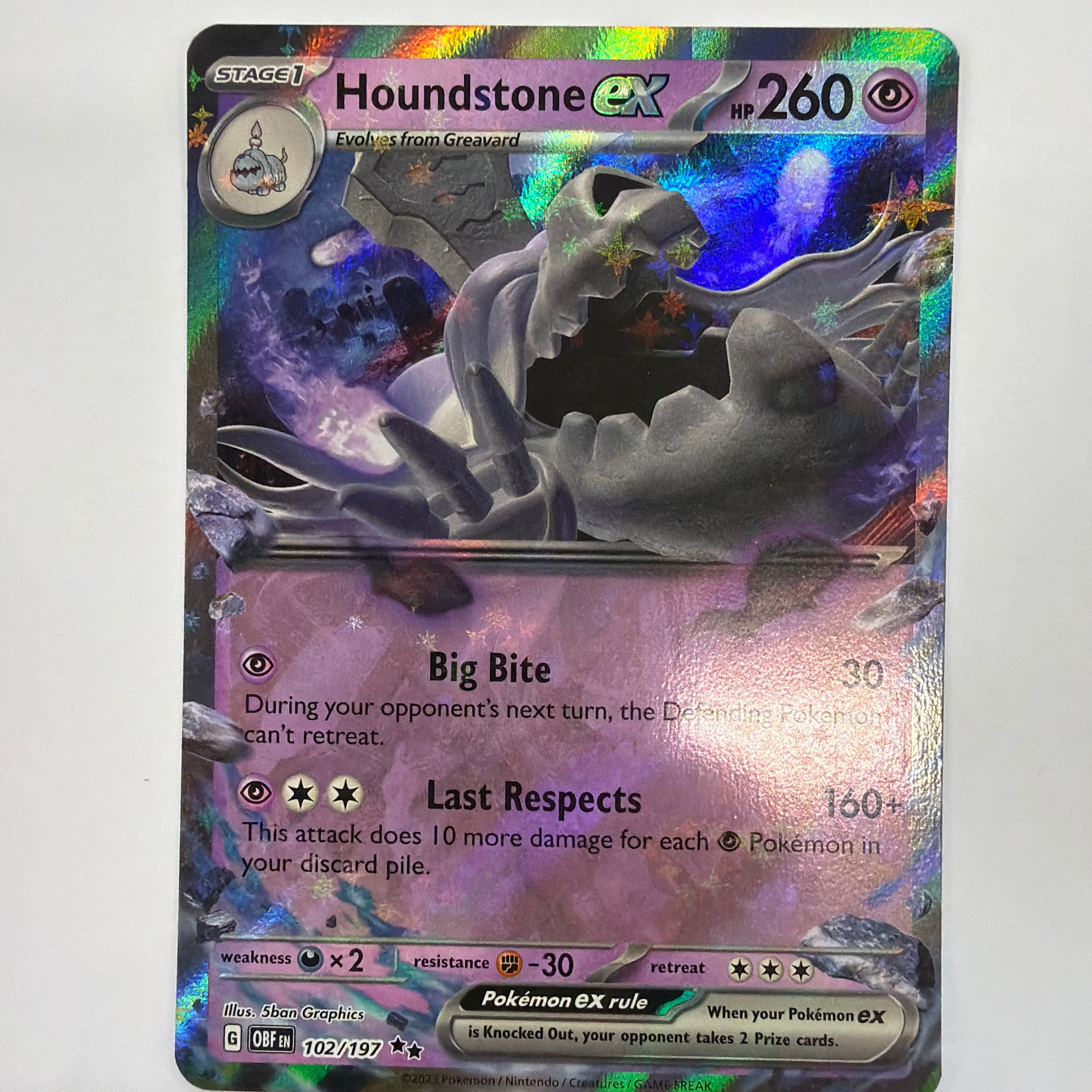 Pokémon TCG - Obsidian Flames Houndstone ex 102/197 NM