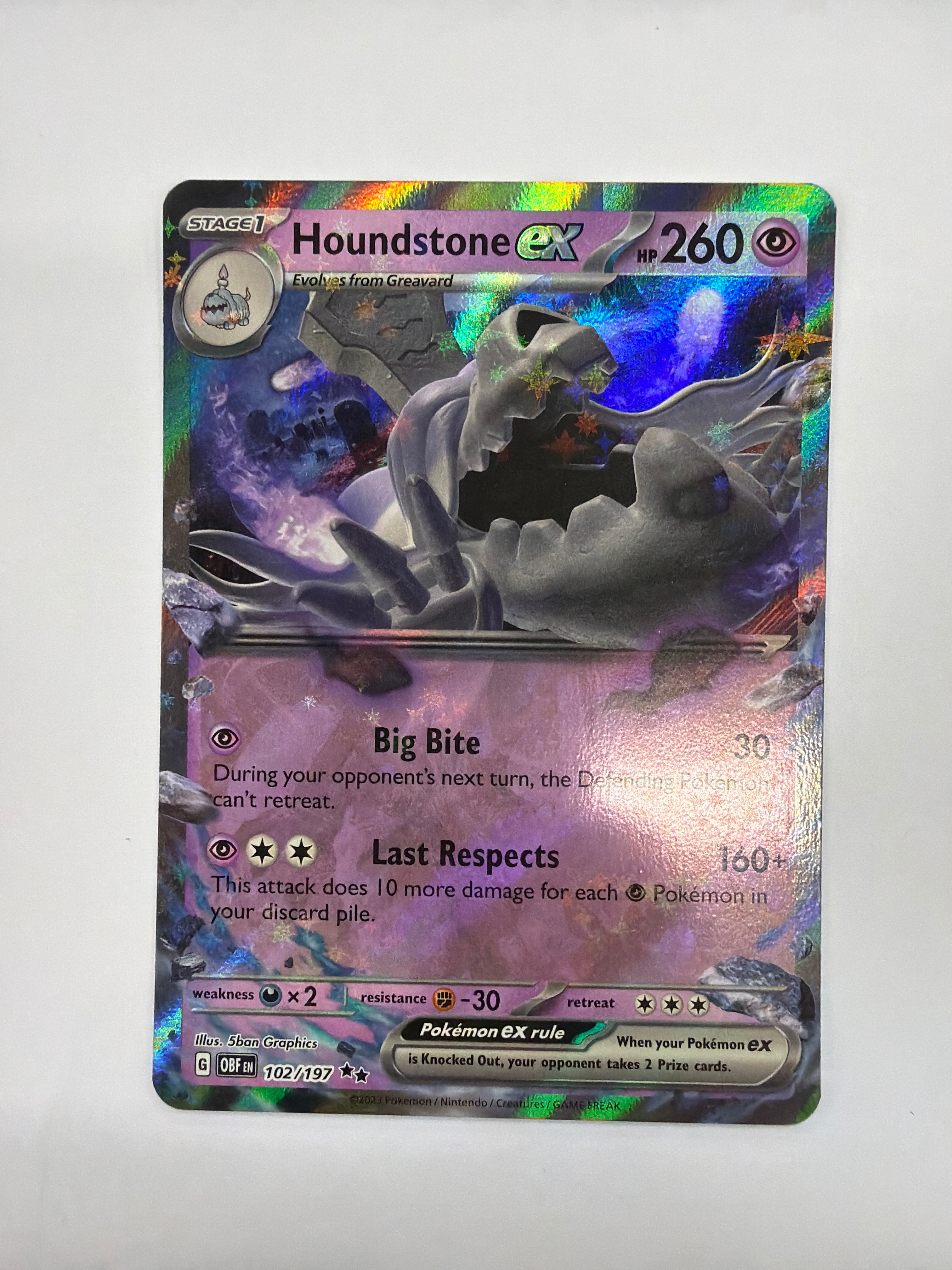 Pokémon TCG - Obsidian Flames Houndstone ex 102/197 NM