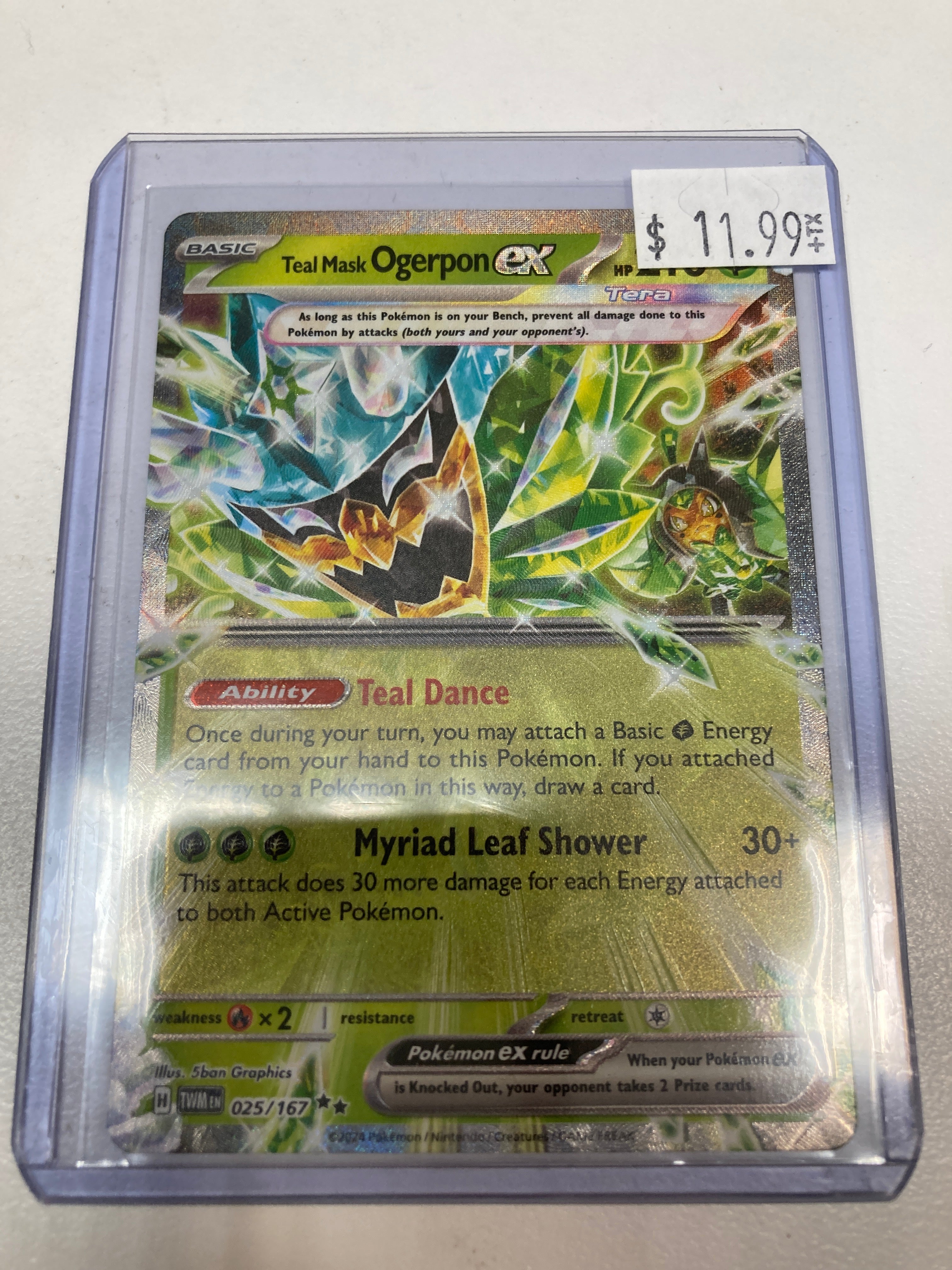 Pokmon TCG Teal Mask Ogerpon Ex 025/167 Twilight Masquerade NM True Believers Gaming and Collectibles Pokmon TCG Teal Mask Ogerpon Ex 025/167 Twilight Masquerade NM True Believers Gaming and Collectibles