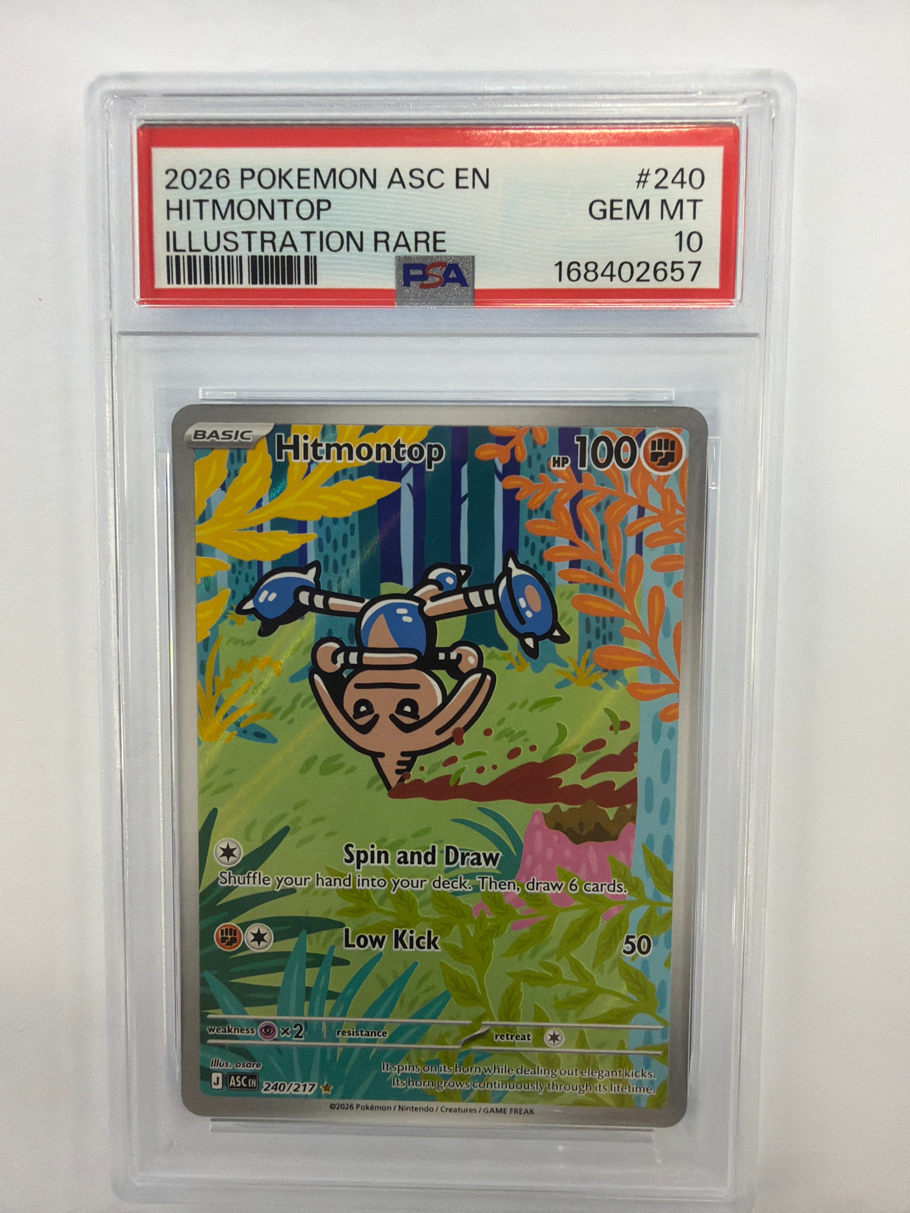 Pokémon TCG - PSA Gem MT 10 Ascended Heroes Hitmontop 240/217 Illustration Rare
