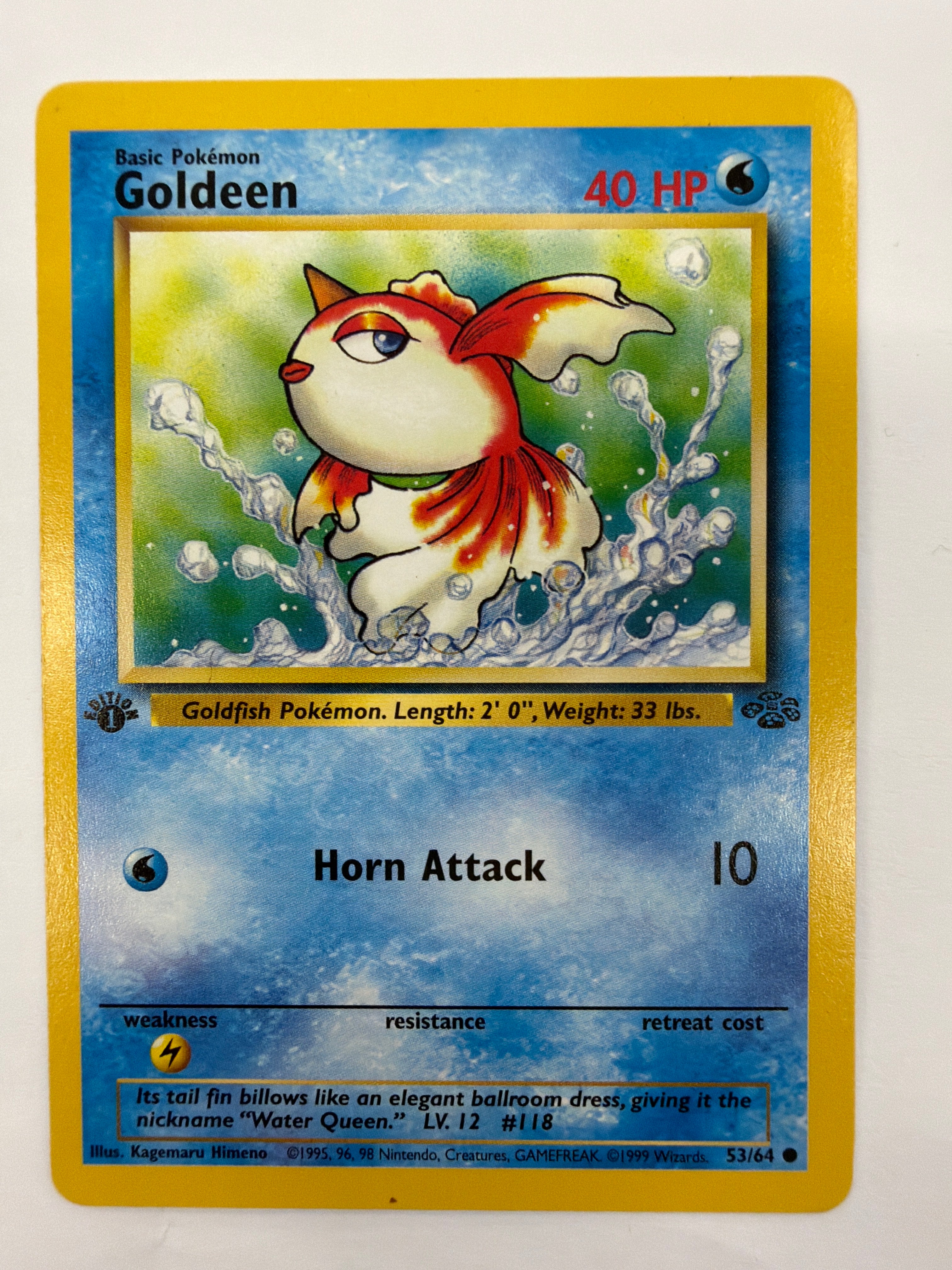 Pokémon TCG - Jungles 1st Edition Goldeen 53/64 Non-Holo NM