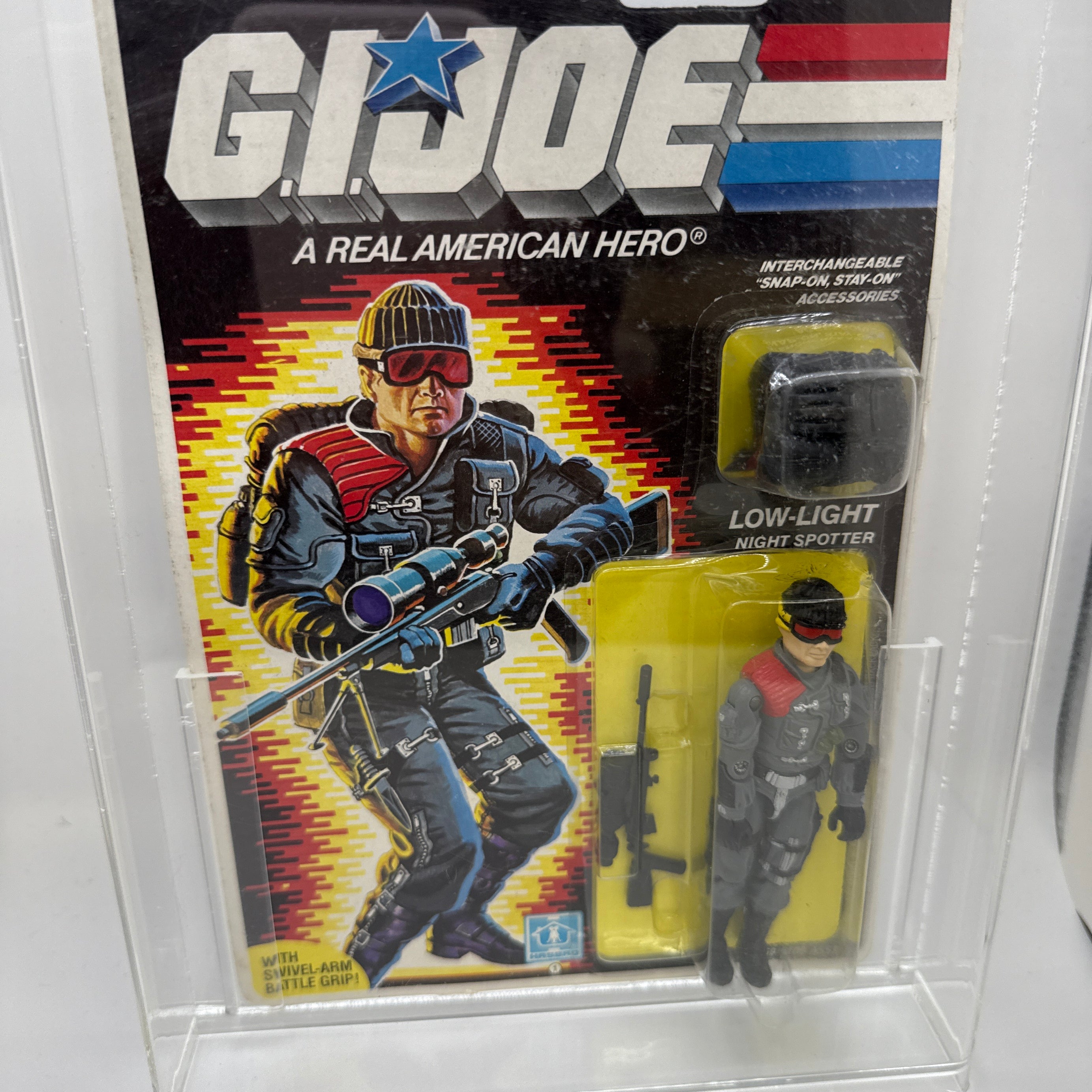 Hasbro G.I. Joe Vintage 1985 Code Name: Low Light Night Spotter 36 Back Punched Card Action Figure