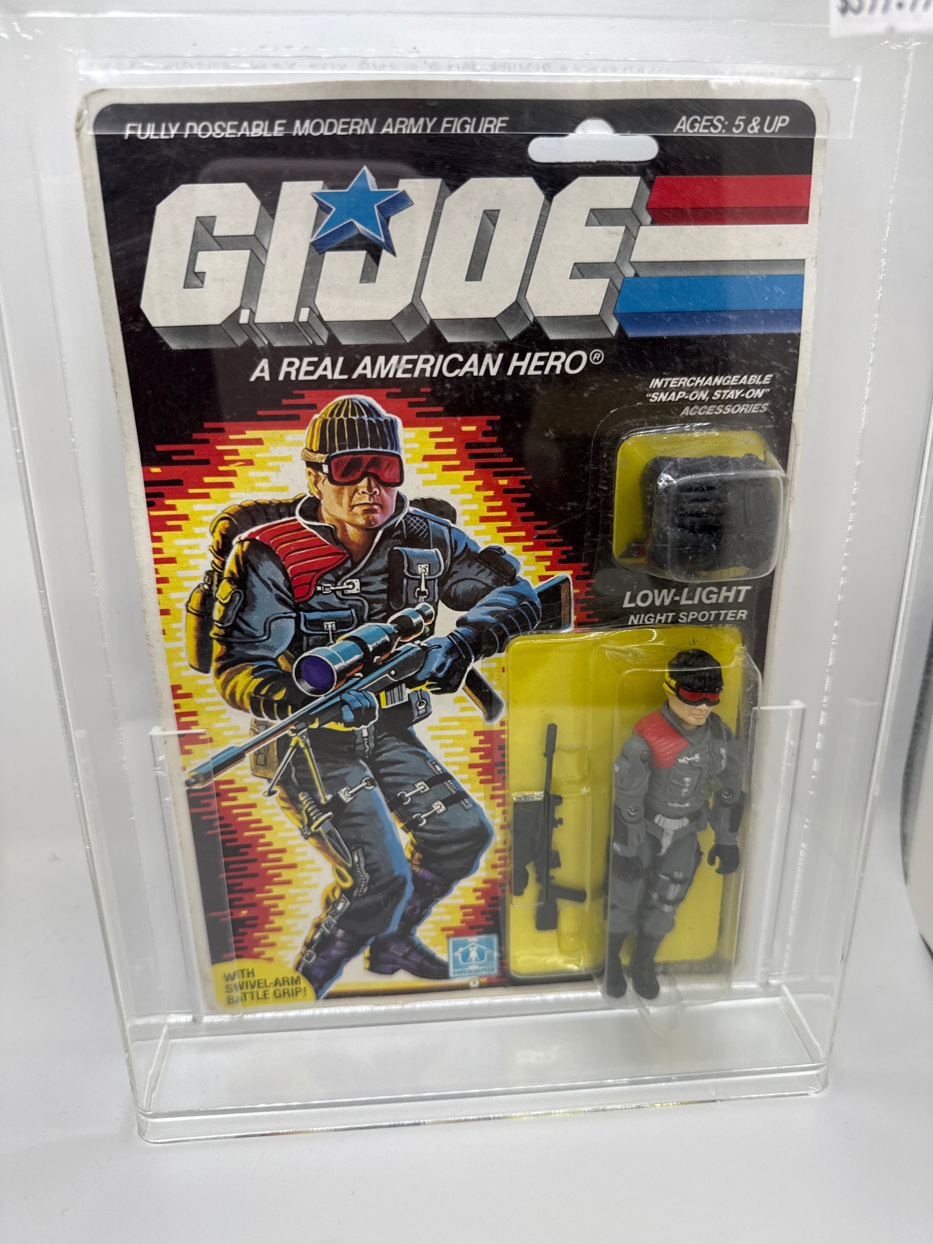 Hasbro G.I. Joe Vintage 1985 Code Name: Low Light Night Spotter 36 Back Punched Card Action Figure