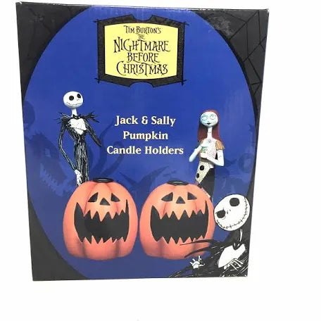 Neca Tim Burtons The Nightmare Before Christmas Jack & Sally Pumpkin Candle Holders