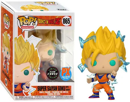 CHASE Funko Pop! Animation Dragon Ball Z Super Saiyan Goku with Energy GITD PX Previews Exclusive #865