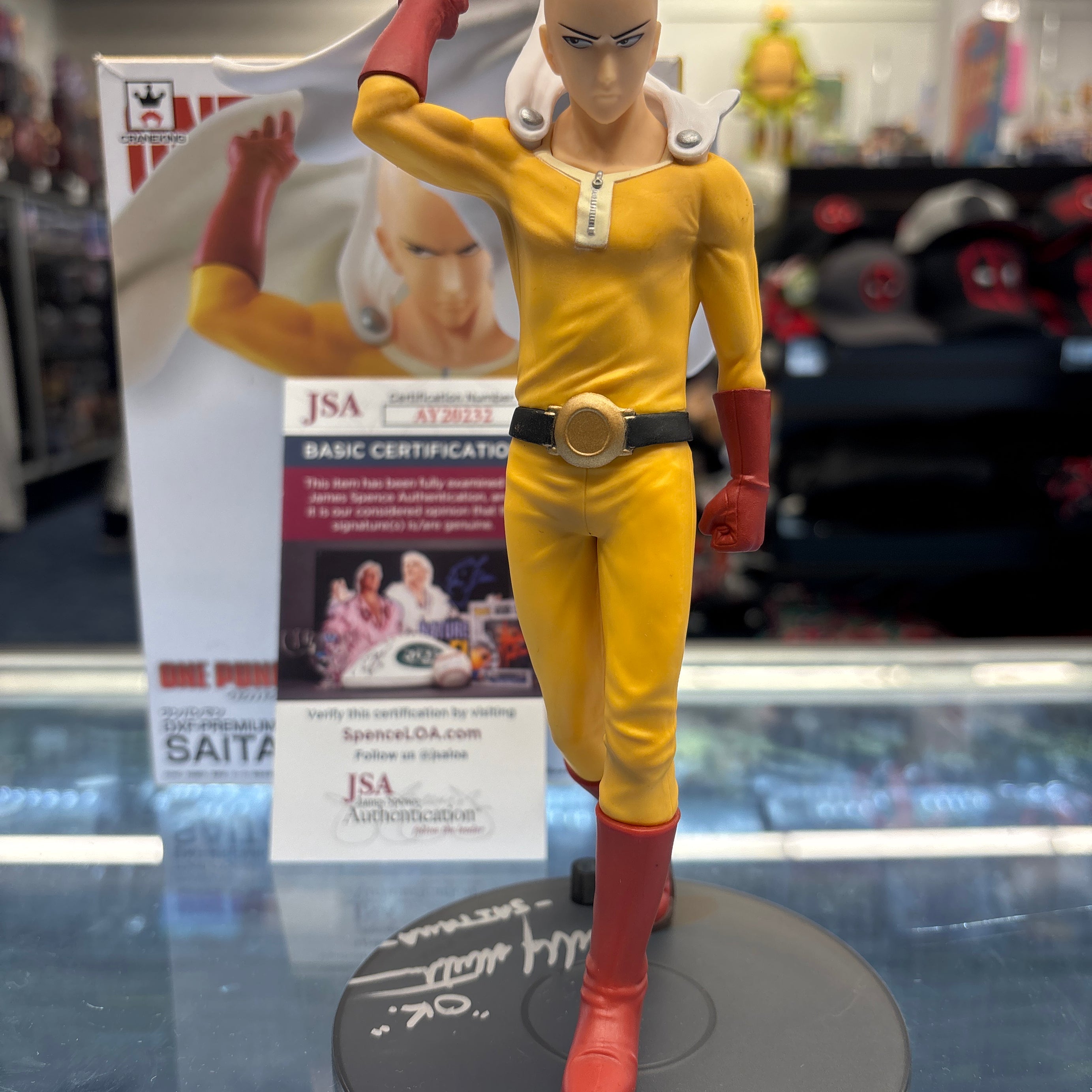 SIGNED Banpresto CraneKing One Punch Man DXF Premium Figure Saitama Statue JSA CERT